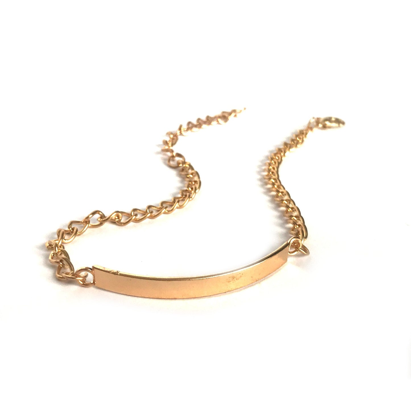 Fine Jewellery Gold Plated Bracelet - Gold Jewellery, Accessories, Fine Bracelet, Gold Curve Bracelet, Gold Chain Bracelet, Gold Bracelet