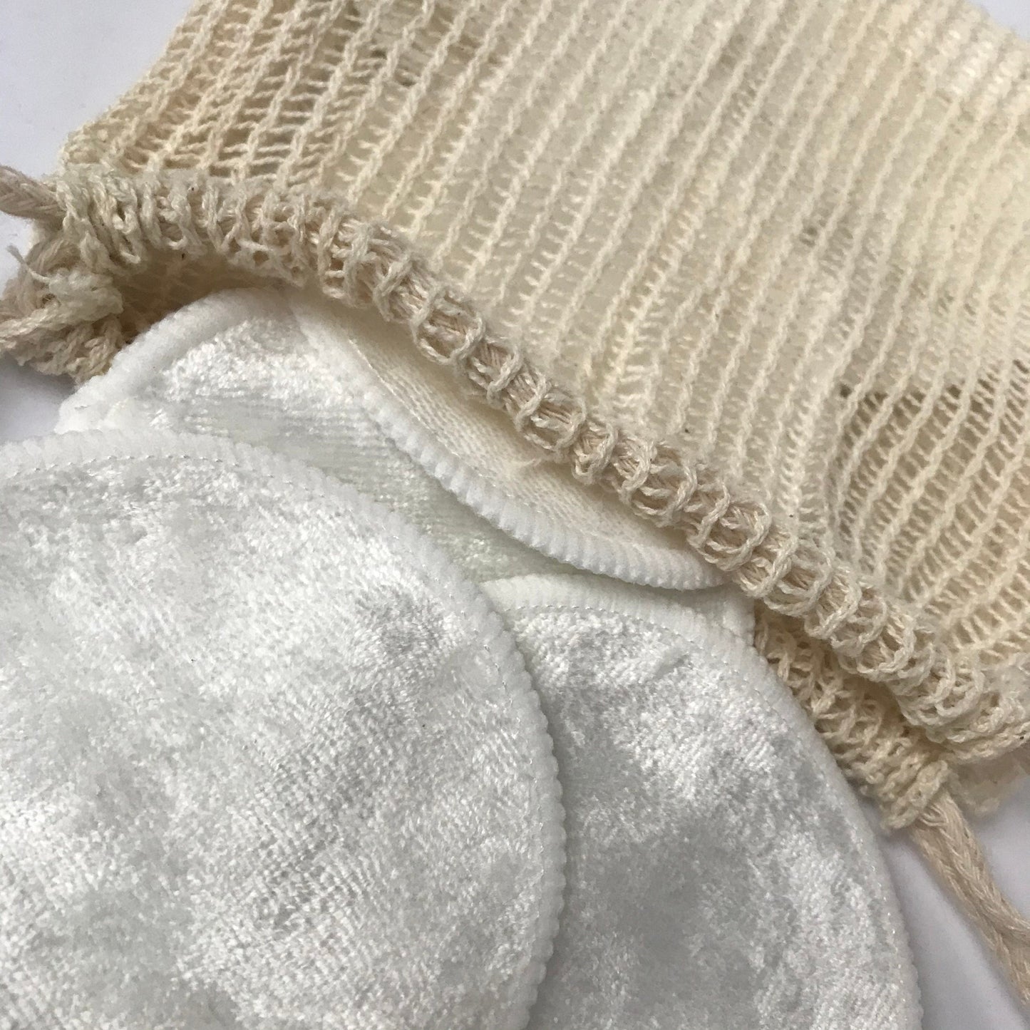 Sustainable Natural Reusable Make Up Wiples In Sisal Bag - Eco Friendly,Bath Accessory,Shower Accessory,Plastic Free,Compostable Face Wipes