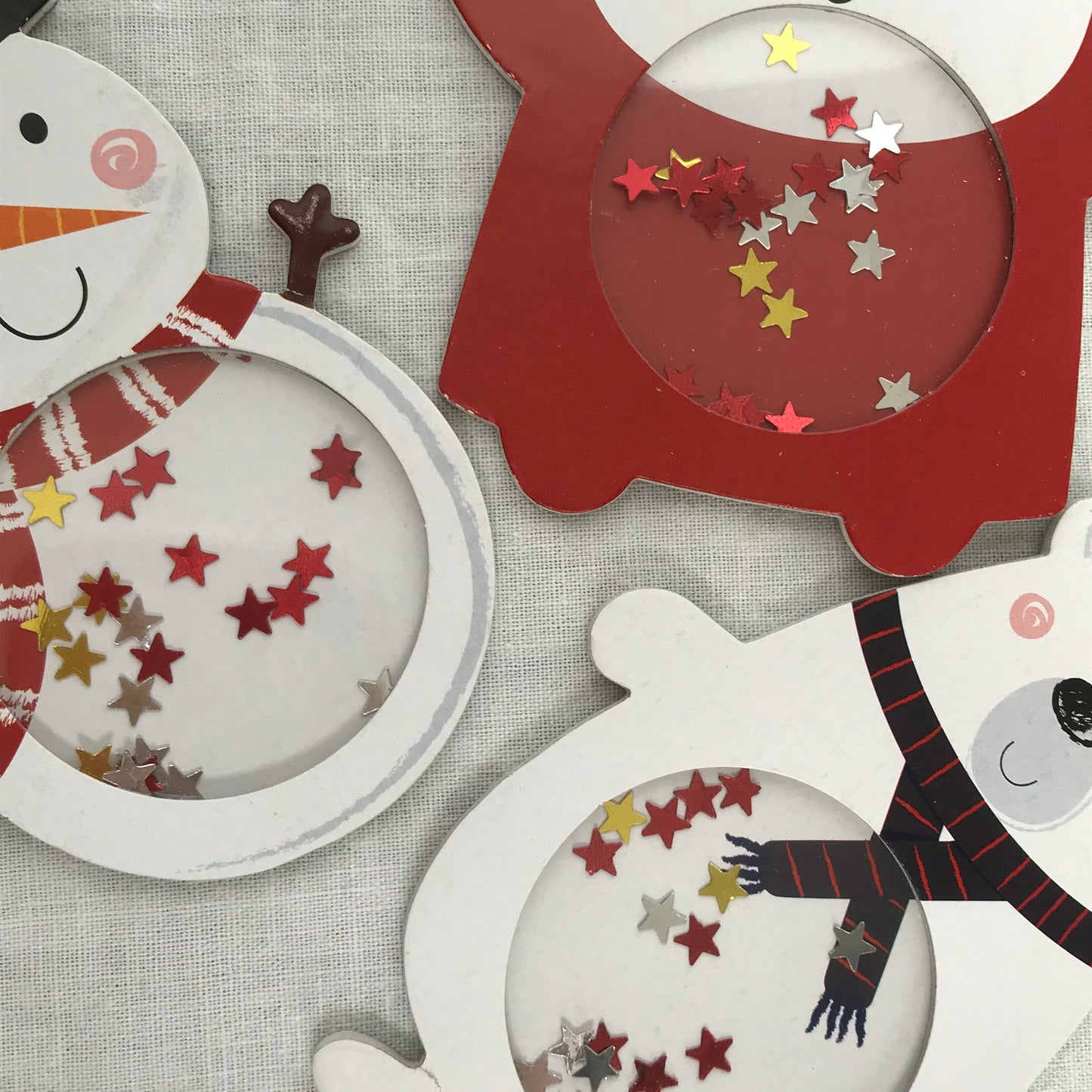 4 Confetti Gift Tags - Confetti Tags, Santa Tag, Snowman Tag, Penguin Tag, Christmas Gift Wrap,Christmas Packaging, Polar Bear Gift Tag