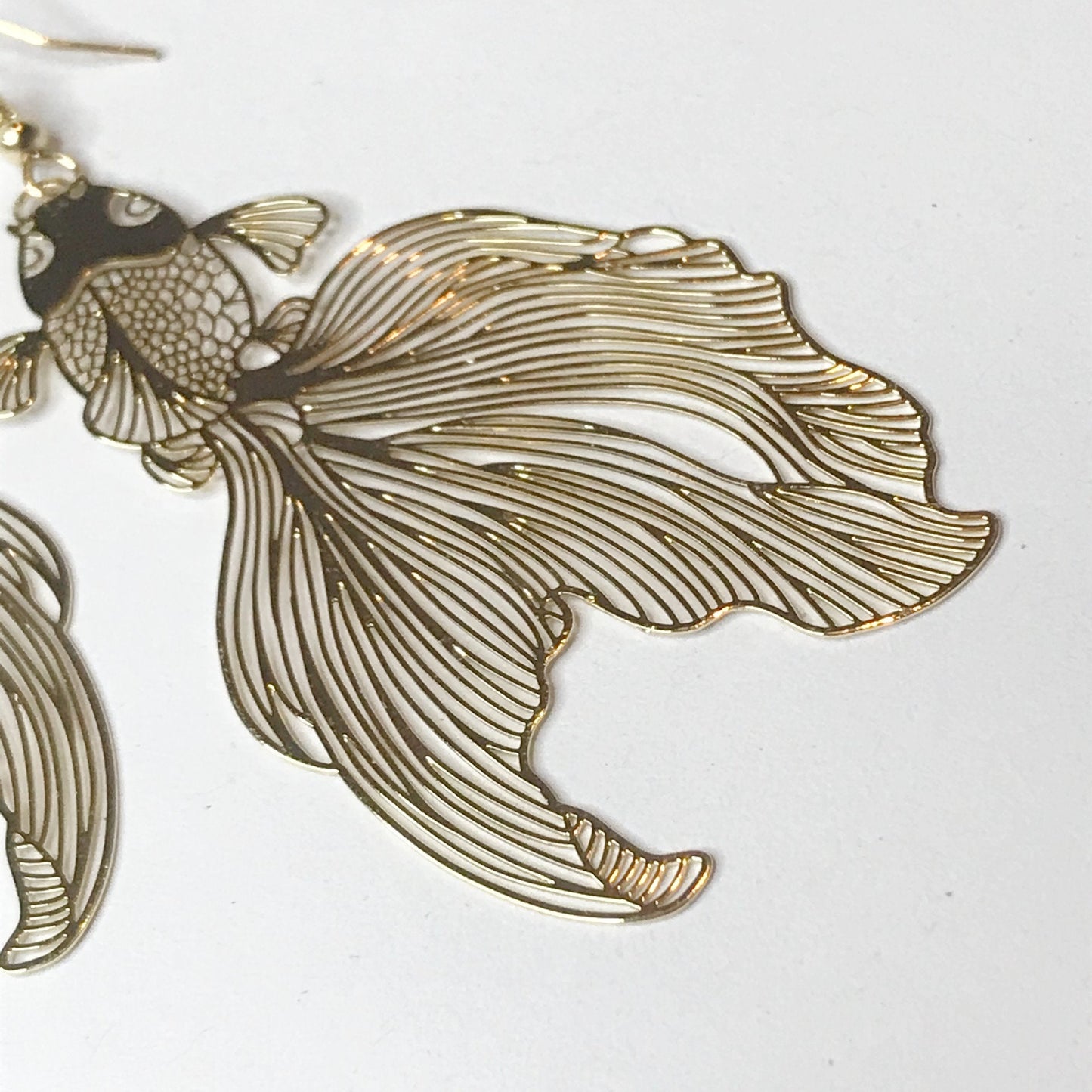 Gold Koi Fish Drop Earrings - Koi Earrings, Gold Drop Earrings, Gold Jewellery, Koi Fish Jewellery, Novelty, Funky Jewellery,Dangle Earrings