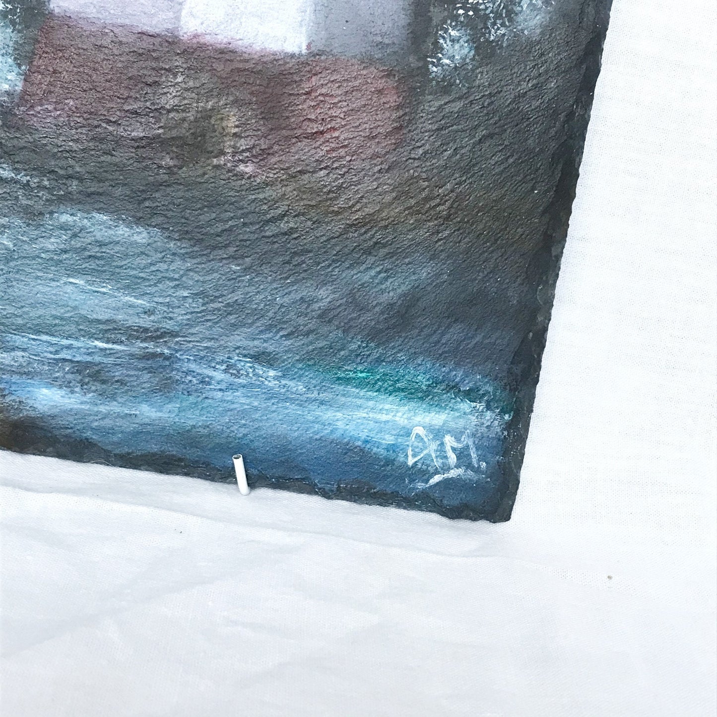 Lighthouse Oil Painting On Slate - Lighthouse Painting, Slate Decor, Homeware, Home Decor, Seaside Painting, Coast Painting,Unique Artwork