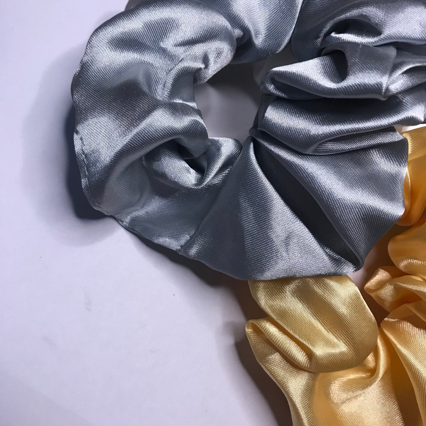 5 Warm Tones Satin Scrunchies - Hair Scrunchies, Blue Scrunchies, Green Scrunchie, Yellow Scrunchie, Hair Bobbles,Hair Accessories,Snag Free