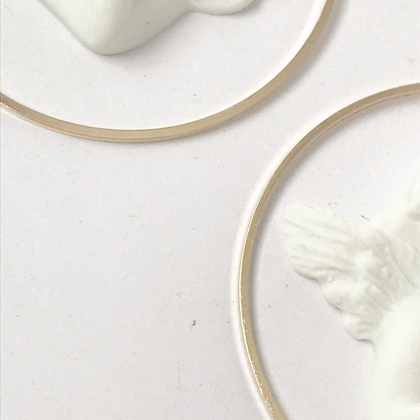 Gold & White Cherub Hoop Earrings - Lightweight Hoop Earrings, Cherub Earrings, Love Earrings, Cute Earrings, Gold Earrings, Gold Jewellery