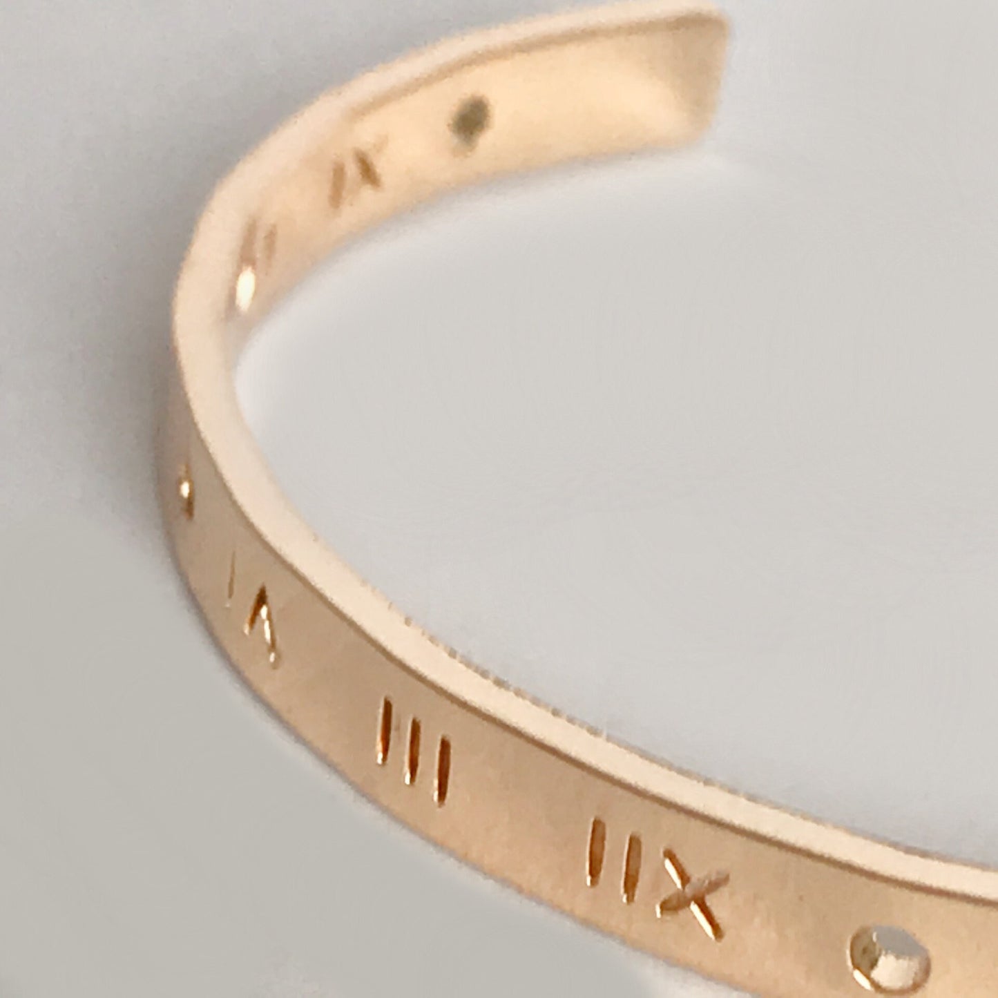 Gold Plated Roman Numerals Bangle Bracelet - Gold Jewellery, Accessories, Gold Bangle, Bangle Jewellery,Minimal Bangle Bracelet,Gift For Her