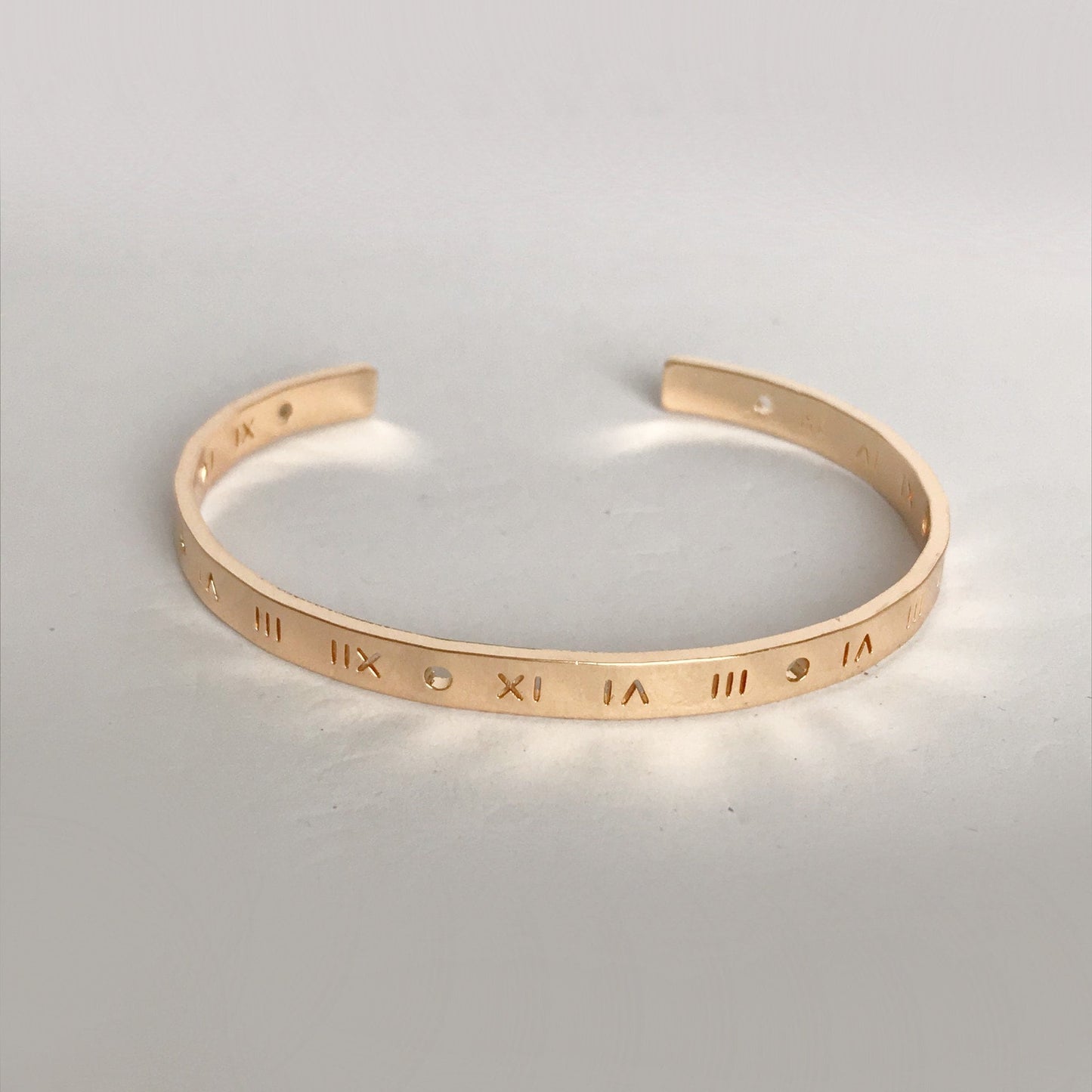 Gold Plated Roman Numerals Bangle Bracelet - Gold Jewellery, Accessories, Gold Bangle, Bangle Jewellery,Minimal Bangle Bracelet,Gift For Her