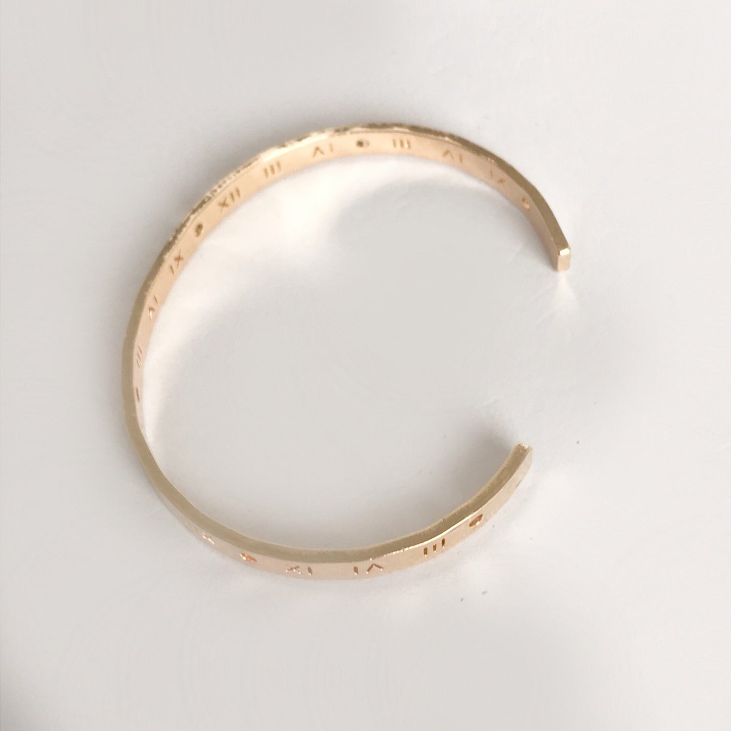 Gold Plated Roman Numerals Bangle Bracelet - Gold Jewellery, Accessories, Gold Bangle, Bangle Jewellery,Minimal Bangle Bracelet,Gift For Her