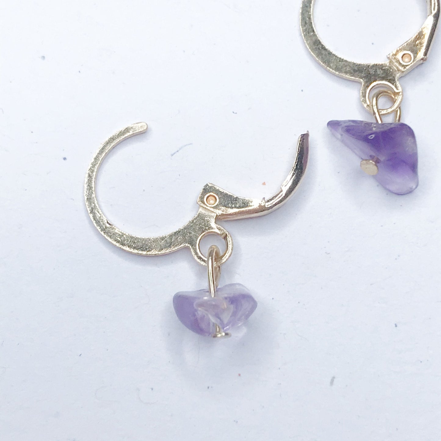 Gold Plated Purple Resin Drop Earrings - Abstract Earrings,Unique Earrings,Hanging Jewellery,Gold Accessories,Gold Jewellery,Gold Earrings