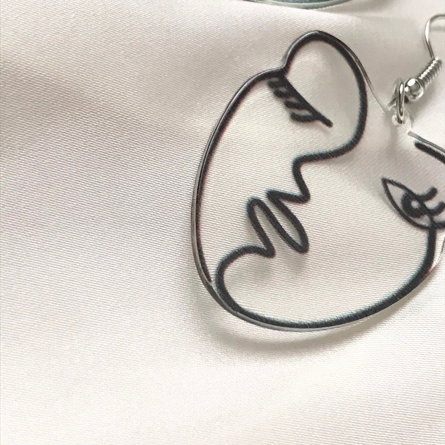 Outline Face Charm Drop Earrings - Feminist Earrings, Abstract Face Earrings, Hanging Jewellery,Accessories,Face Earrings,Abstract Jewellery