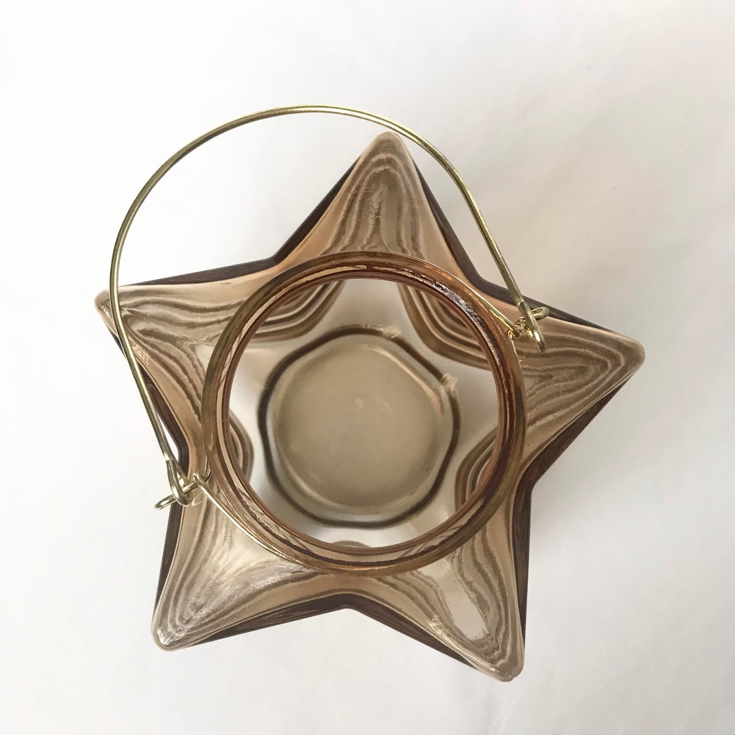 Star Glass Lantern - Decorative Lantern, Amber Glass, Star Shaped Glass Lantern, Art Deco Style, Gift, Glassware, Homeware, Geometric Glass