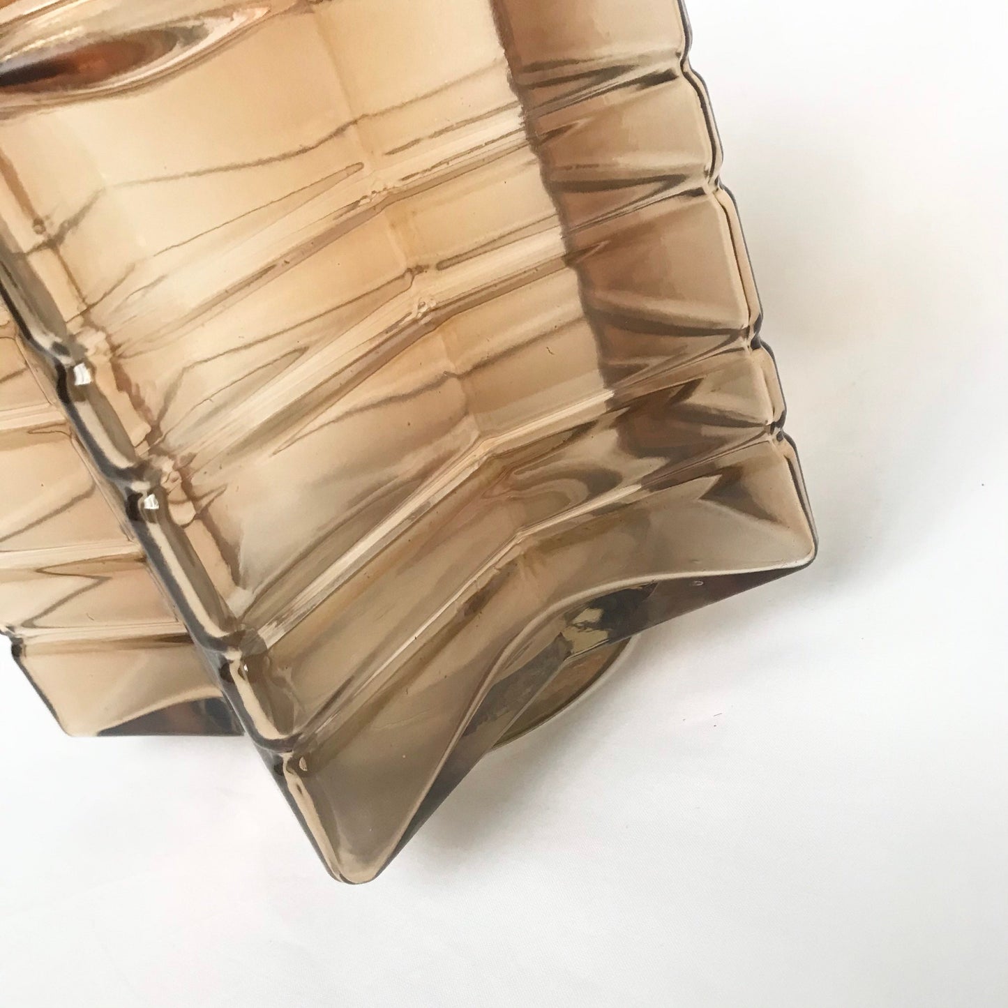 Star Glass Lantern - Decorative Lantern, Amber Glass, Star Shaped Glass Lantern, Art Deco Style, Gift, Glassware, Homeware, Geometric Glass