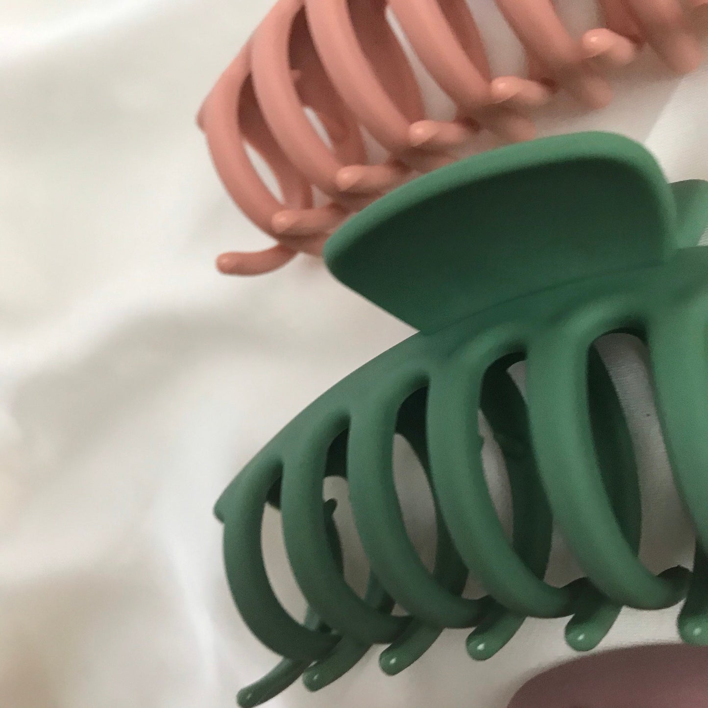 3 Hair Clamps - Hair Clip, Pink Hair Accessories, Green Hair Claw, Peach Hair Claw, Fashion Acessories, Minimalistic Hair Clips, Neutral