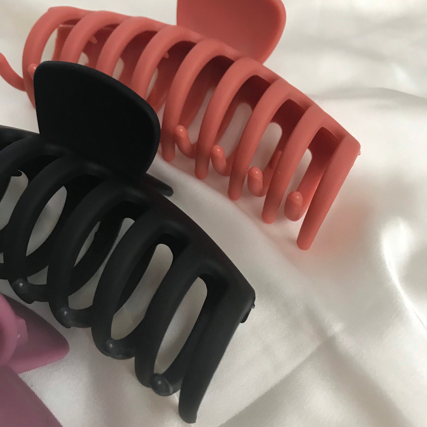 3 Hair Clamps - Hair Clip, Pink Hair Accessories, Black Hair Claw, Purple Hair Claw, Fashion Acessories, Minimalistic Hair Clips, Neutral