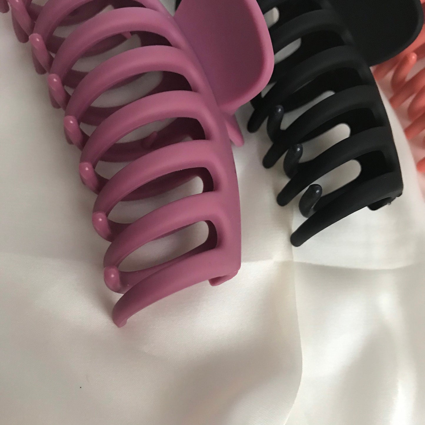 3 Hair Clamps - Hair Clip, Pink Hair Accessories, Black Hair Claw, Purple Hair Claw, Fashion Acessories, Minimalistic Hair Clips, Neutral