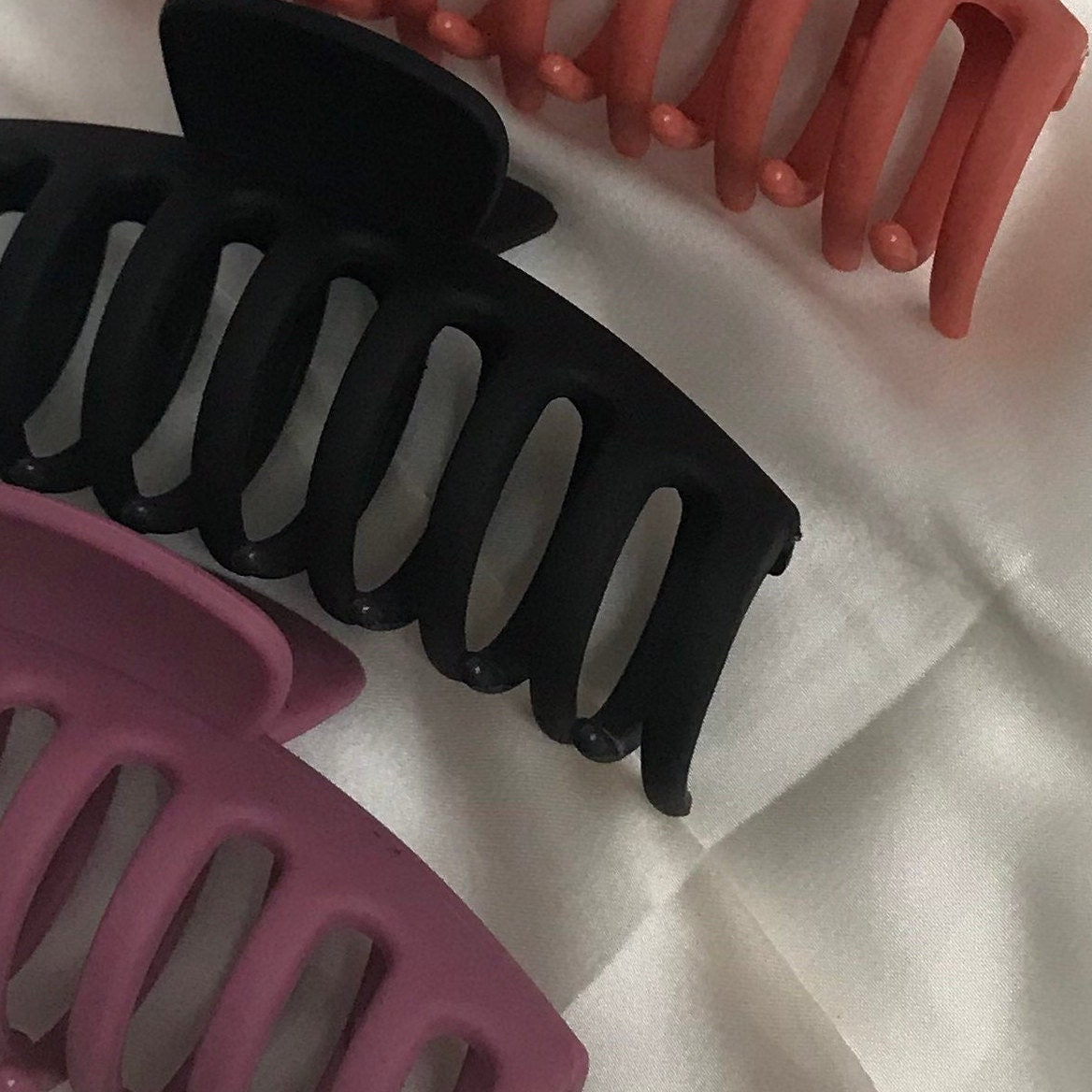3 Hair Clamps - Hair Clip, Pink Hair Accessories, Black Hair Claw, Purple Hair Claw, Fashion Acessories, Minimalistic Hair Clips, Neutral