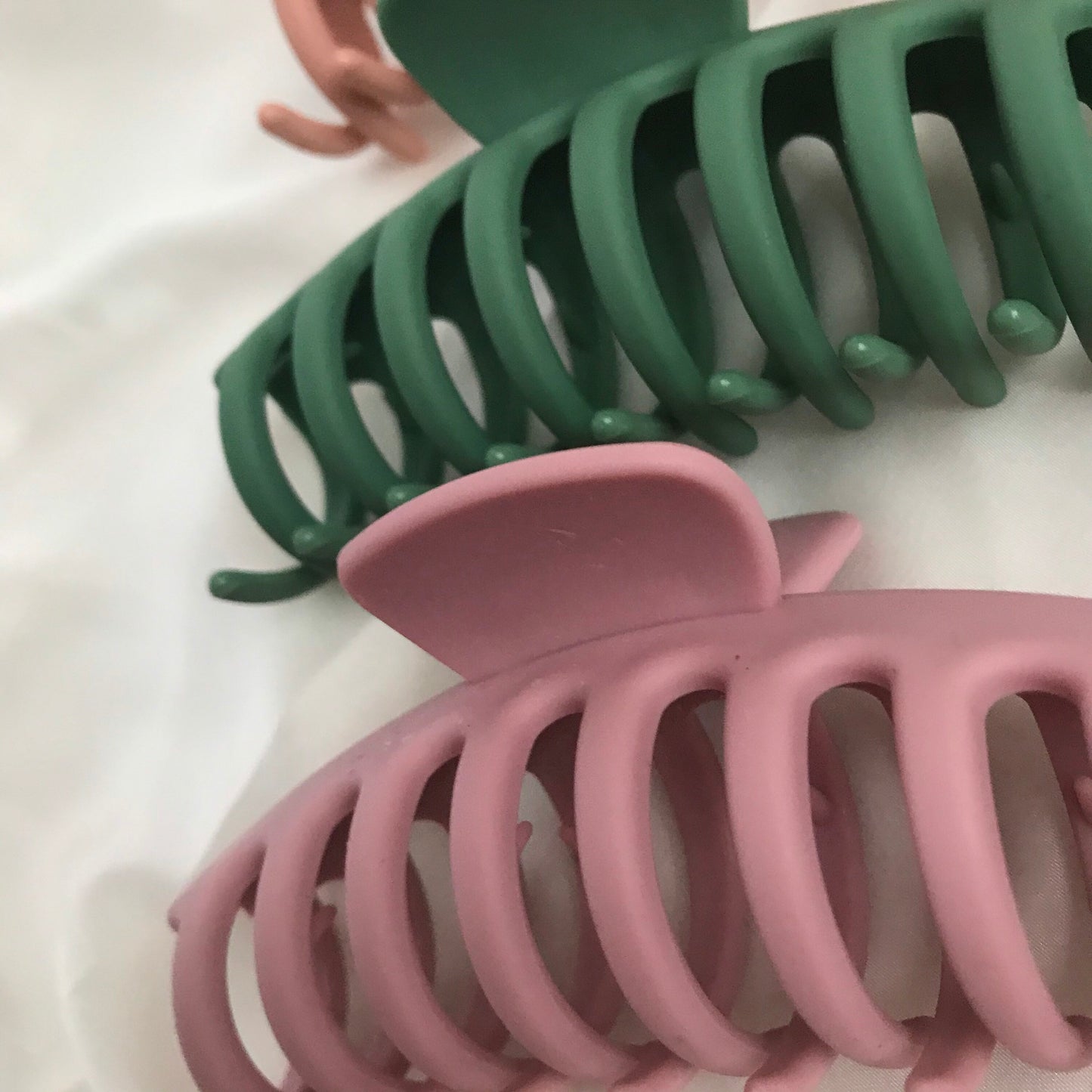 3 Hair Clamps - Hair Clip, Pink Hair Accessories, Green Hair Claw, Peach Hair Claw, Fashion Acessories, Minimalistic Hair Clips, Neutral