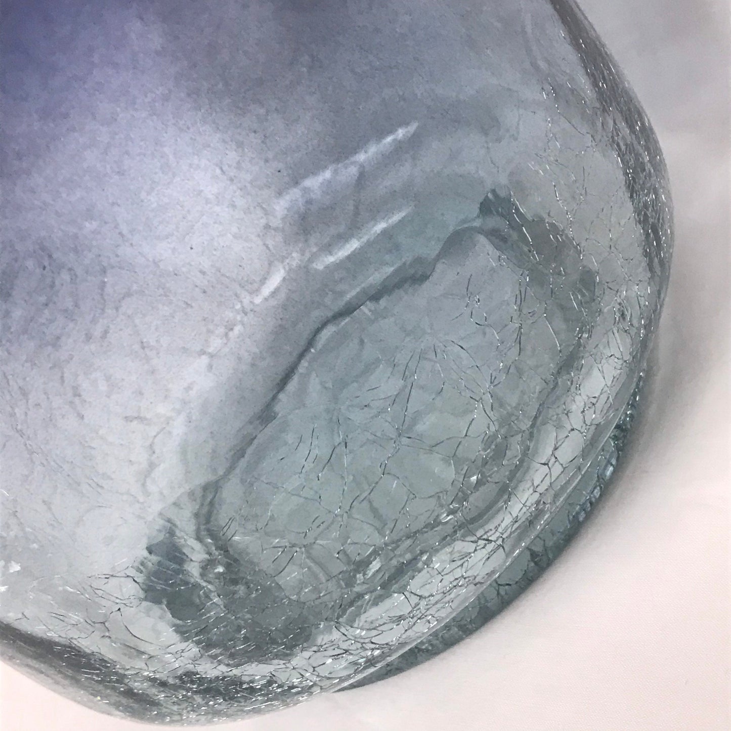 Textured Navy Blue Ombre Glass Vase - Decorative Bottle, Cracked Glass Effect, Gift, Glassware, Flower Arranging, Homeware,Flowers,Geometric