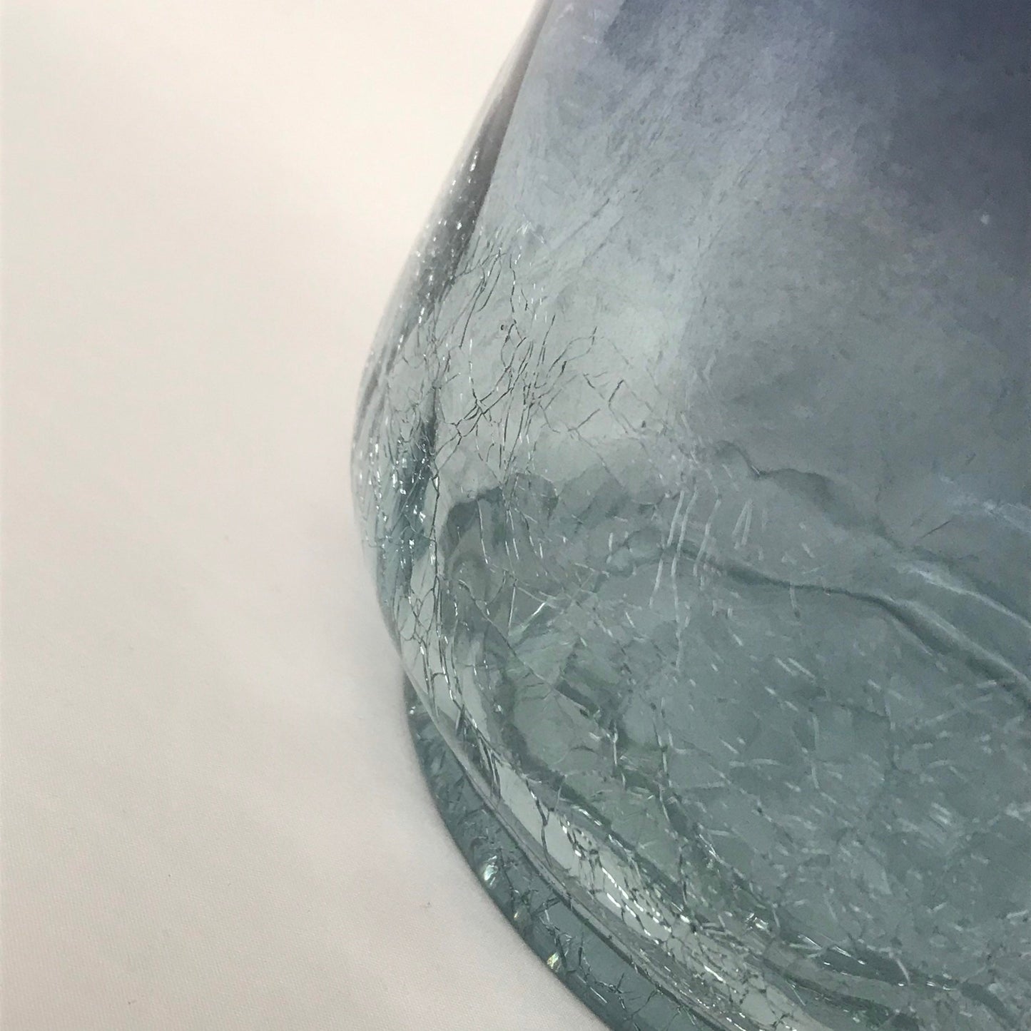 Textured Navy Blue Ombre Glass Vase - Decorative Bottle, Cracked Glass Effect, Gift, Glassware, Flower Arranging, Homeware,Flowers,Geometric