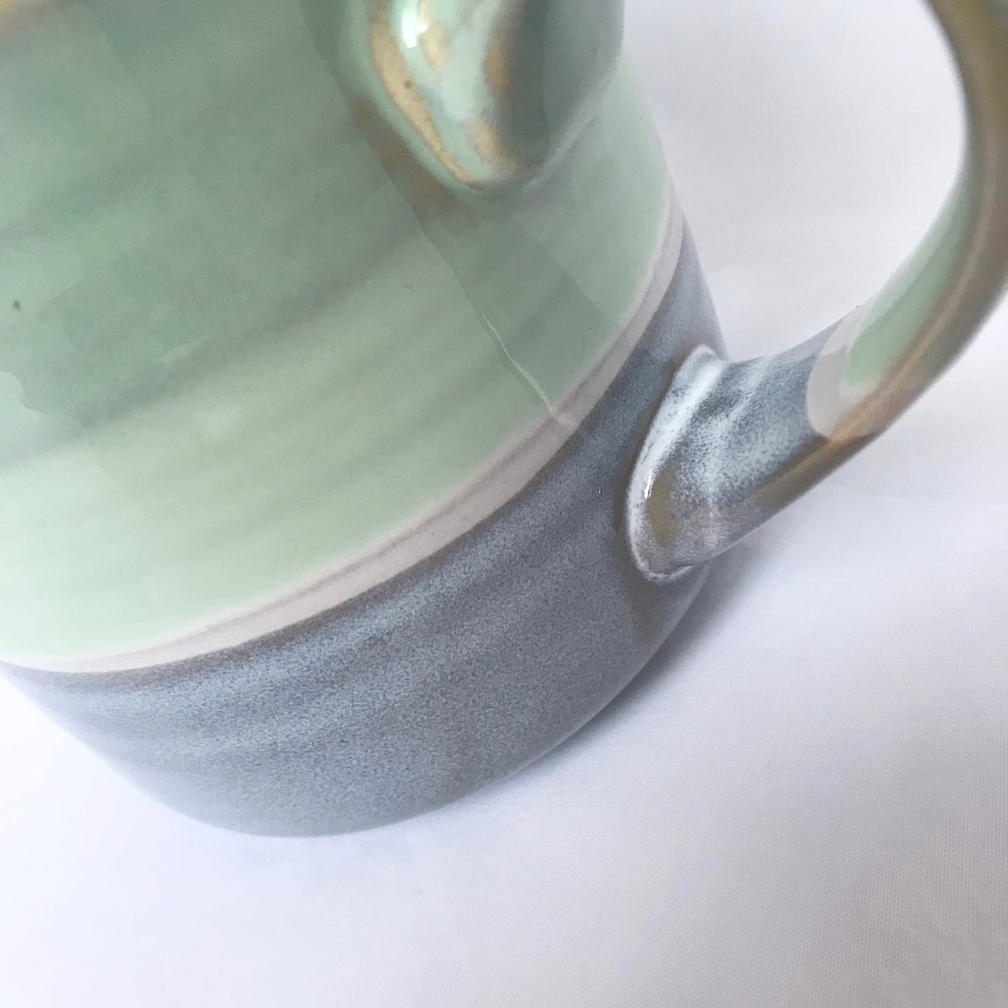 Large Blue & Green Striped Mug - Blue Mug, Green Mug, Coffee Cup, Gifts For Her, Herbal Tea Cup, Stripy Mug, Stripes, Large Mug, Sturdy Mug