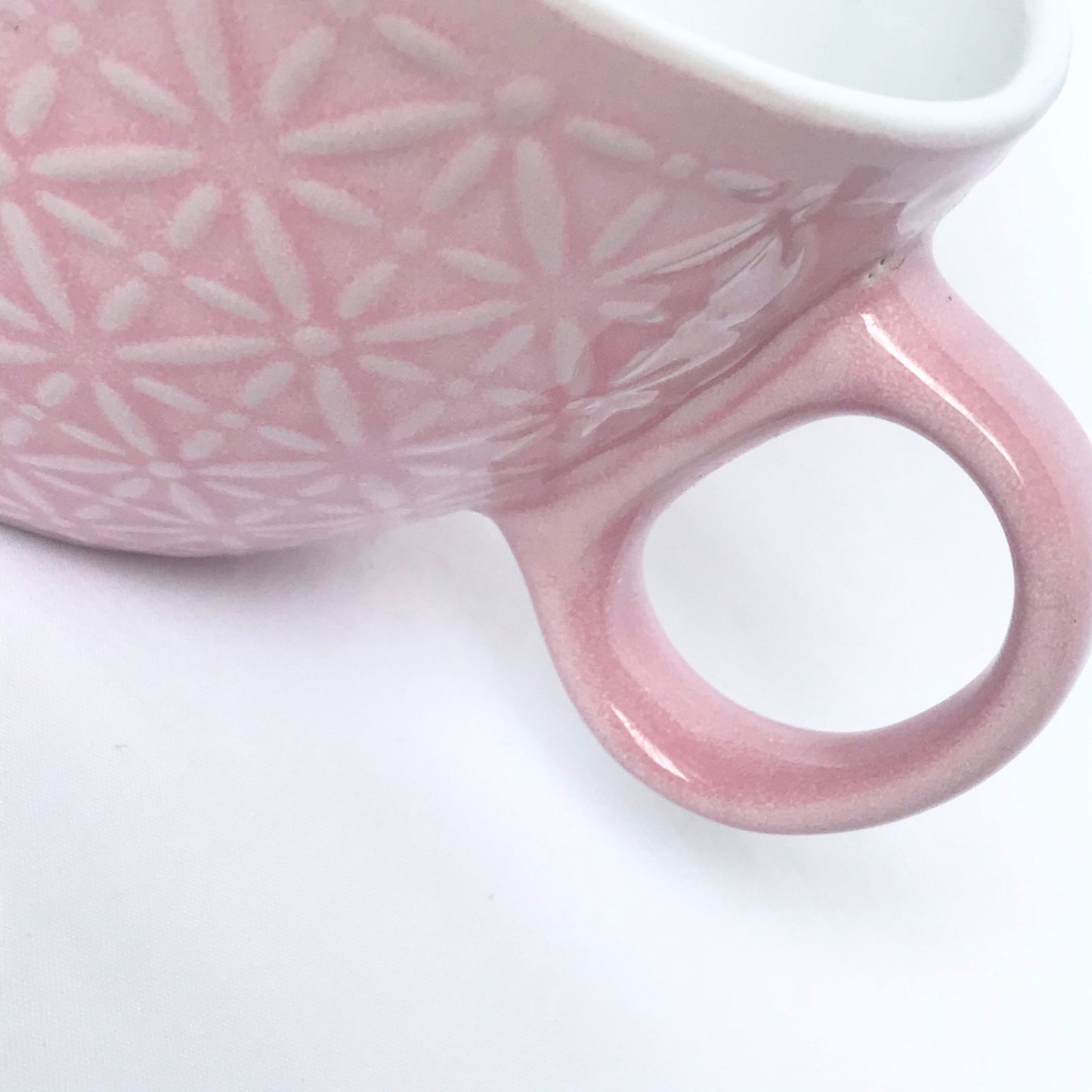 Large Pink Patterned Tea Cup - Coffee Cup, Gifts For Her, Herbal Tea Cup, Baby Pink Mug, Pink & White, Girly Mug, Cute Tea Cup,Baby Pink Cup