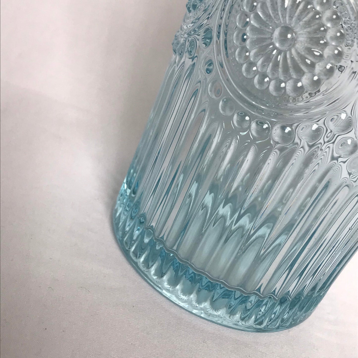 Tall Blue Patterned Glass Tumbler - Summer Glasses, Patterned Glasses,Summer Glassware,Gifts For Her,Colourful Glassware