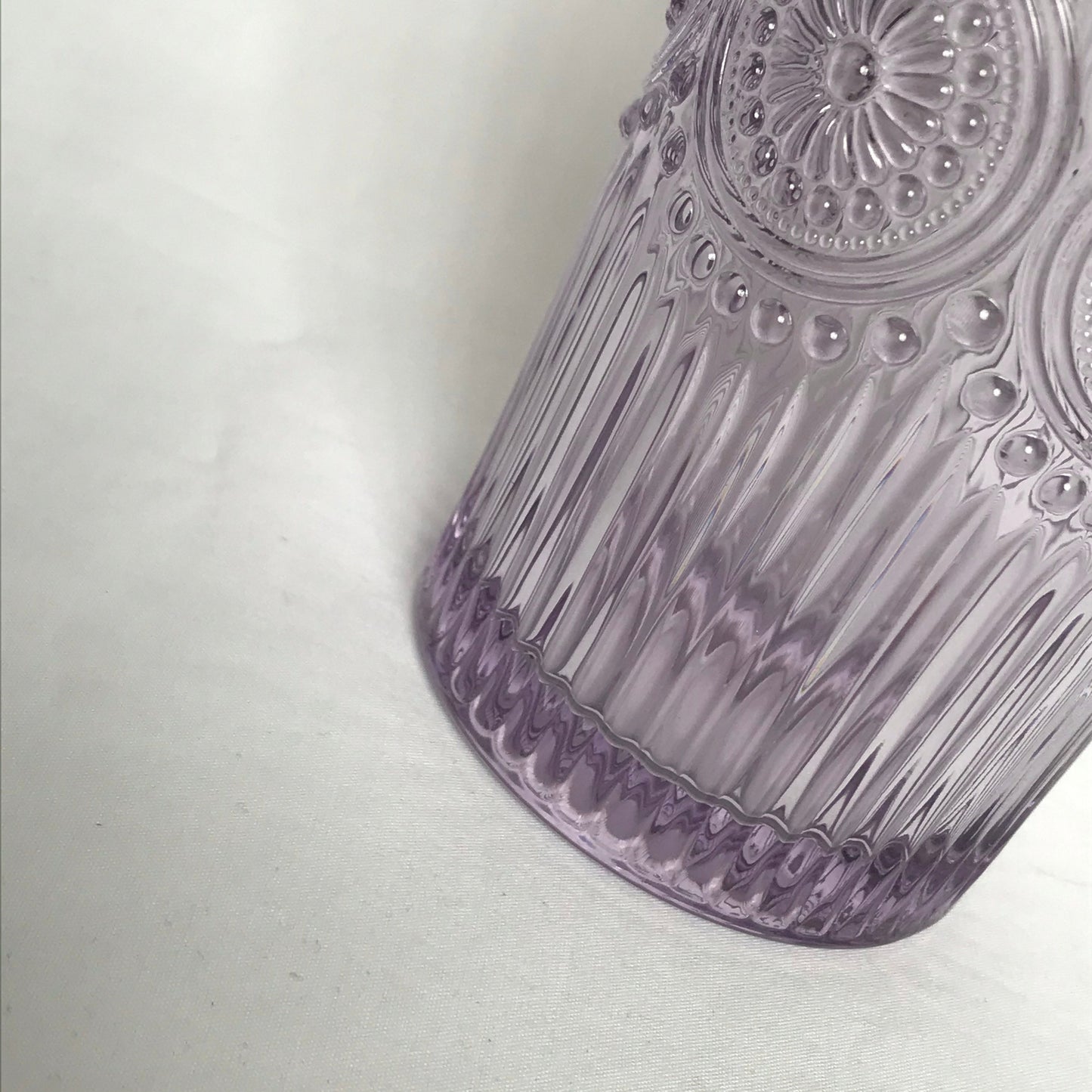 Tall Purple Patterned Glass Tumbler - Summer Glasses, Patterned Glasses,Summer Glassware,Gifts For Her,Colourful Glassware