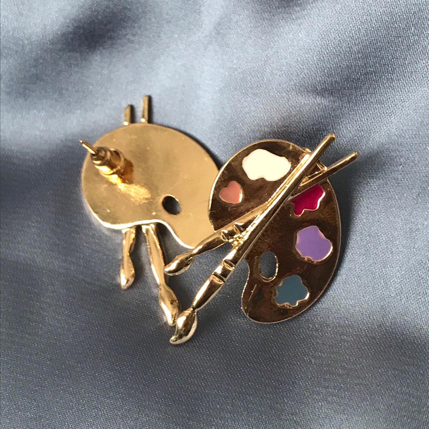 Artist Stud Earrings -Cute Earrings, Gold Earrings, Gold Jewellery, Gold, Arty Earrings, Accessories, Art Lover Gift, Artist Earrings