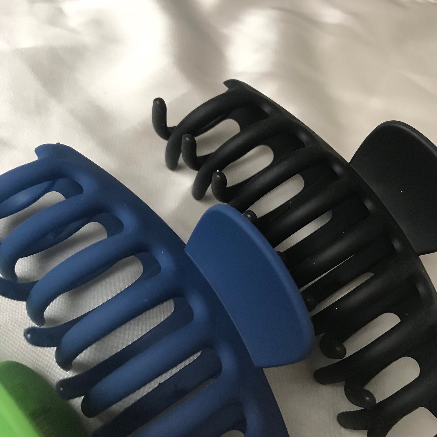 3 Hair Clamps - Hair Clip, Blue Hair Accessories, Black Hair Claw, Neon Green Hair Claw, Fashion Acessories, Minimalistic Hair Clips