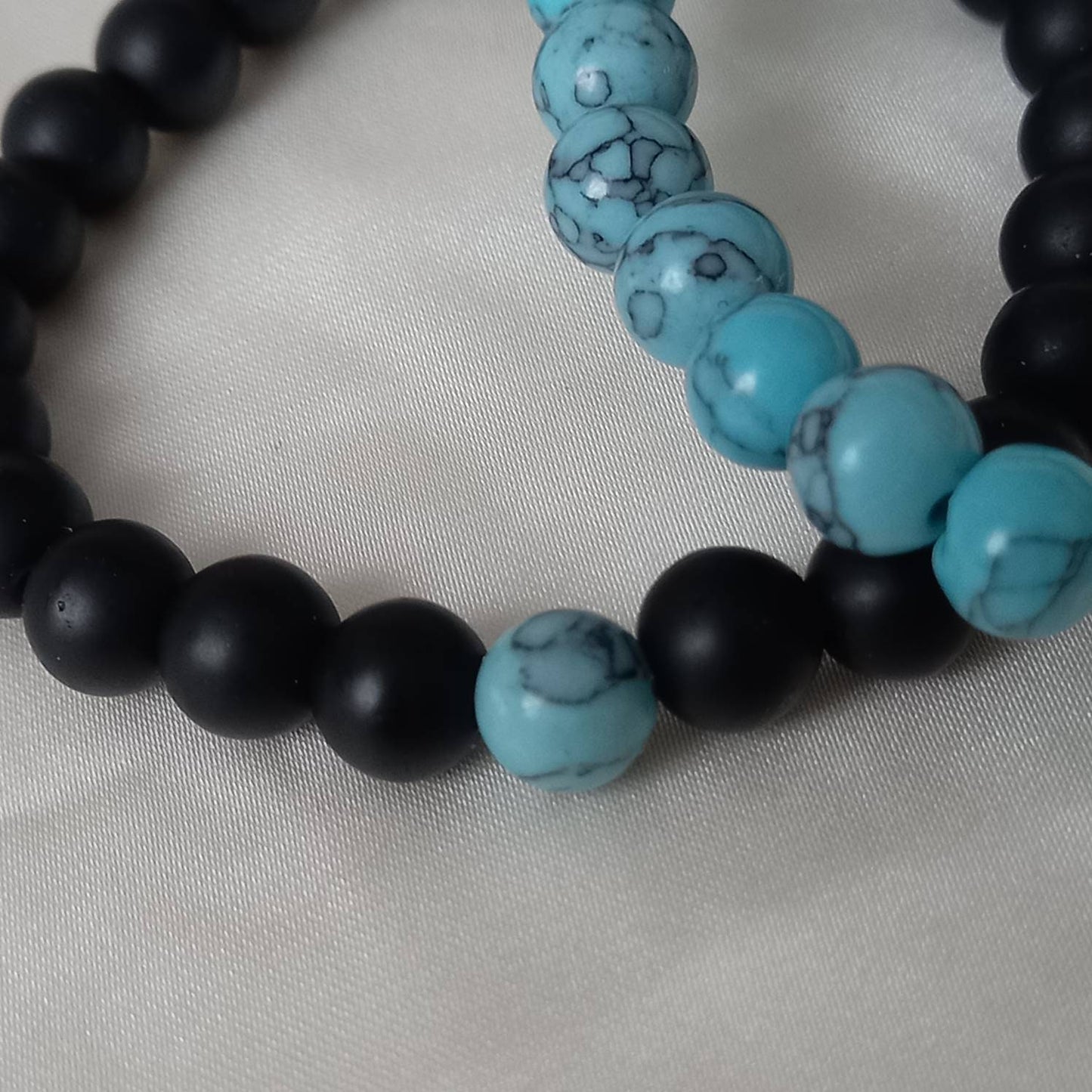 2 Matching Friendship Bead Bracelets - Bead Jewellery, Friendship Accessories, Bead Bracelets, Cute Bracelet, Black & Blue Jewellery