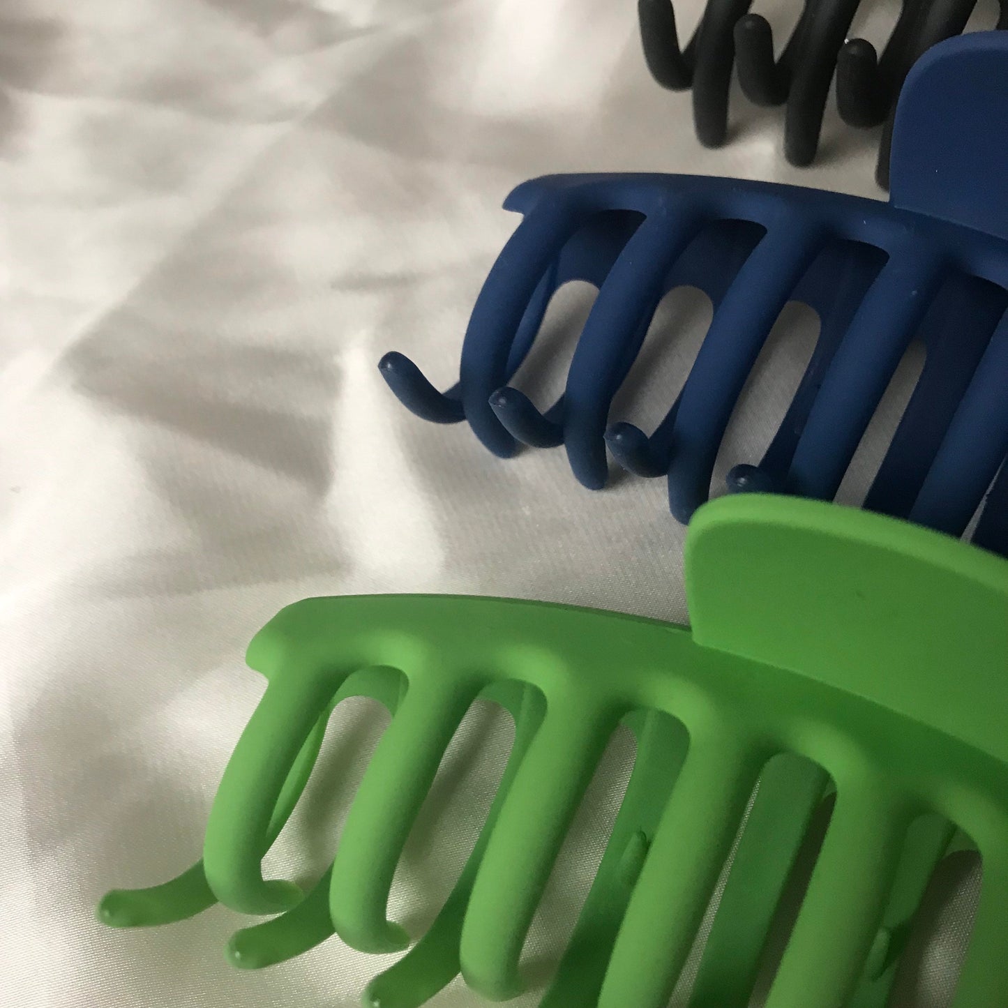3 Hair Clamps - Hair Clip, Blue Hair Accessories, Black Hair Claw, Neon Green Hair Claw, Fashion Acessories, Minimalistic Hair Clips