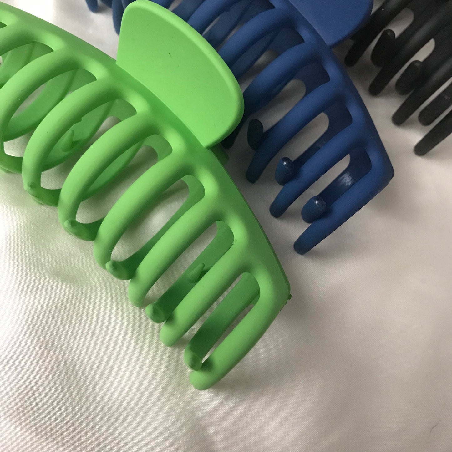 3 Hair Clamps - Hair Clip, Blue Hair Accessories, Black Hair Claw, Neon Green Hair Claw, Fashion Acessories, Minimalistic Hair Clips
