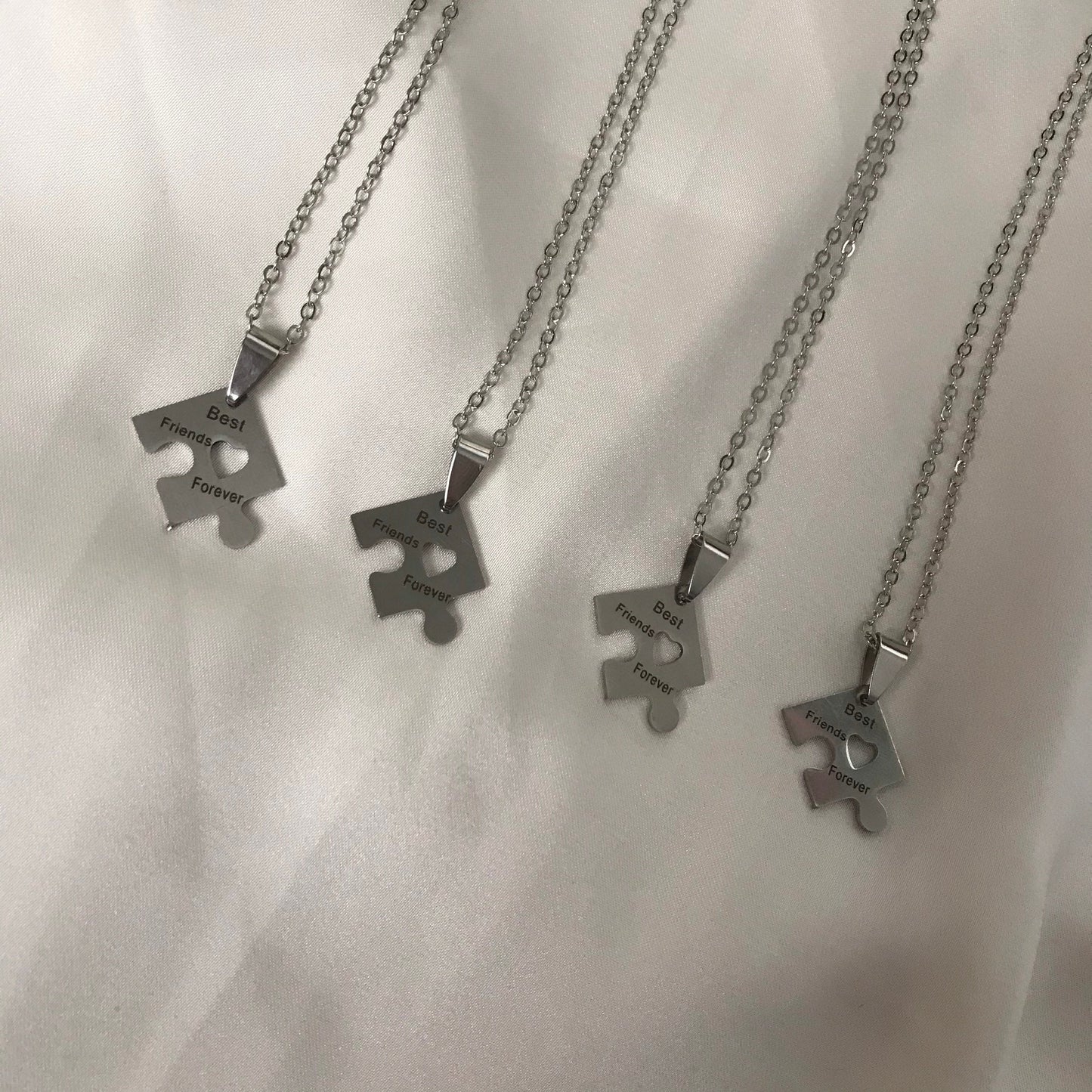 4 Piece Friendship Necklace Set - Bestie Necklace, Matching Necklaces, 4 Best Friends Necklace, Four Piece Friendship Necklace Set, Gift