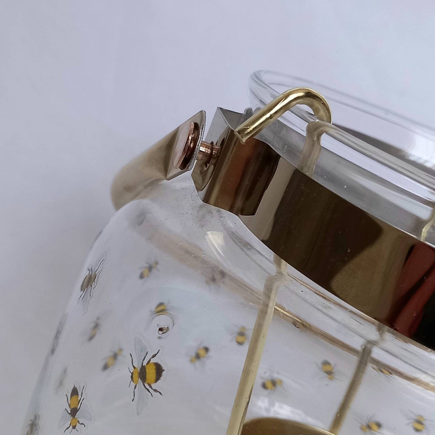 Bumble Bee Glass Lantern - Decorative Lantern, Cute Glass, Art Deco Style, Gifts For Her, Glassware, Homeware, Gold Lantern, Botanical Bee