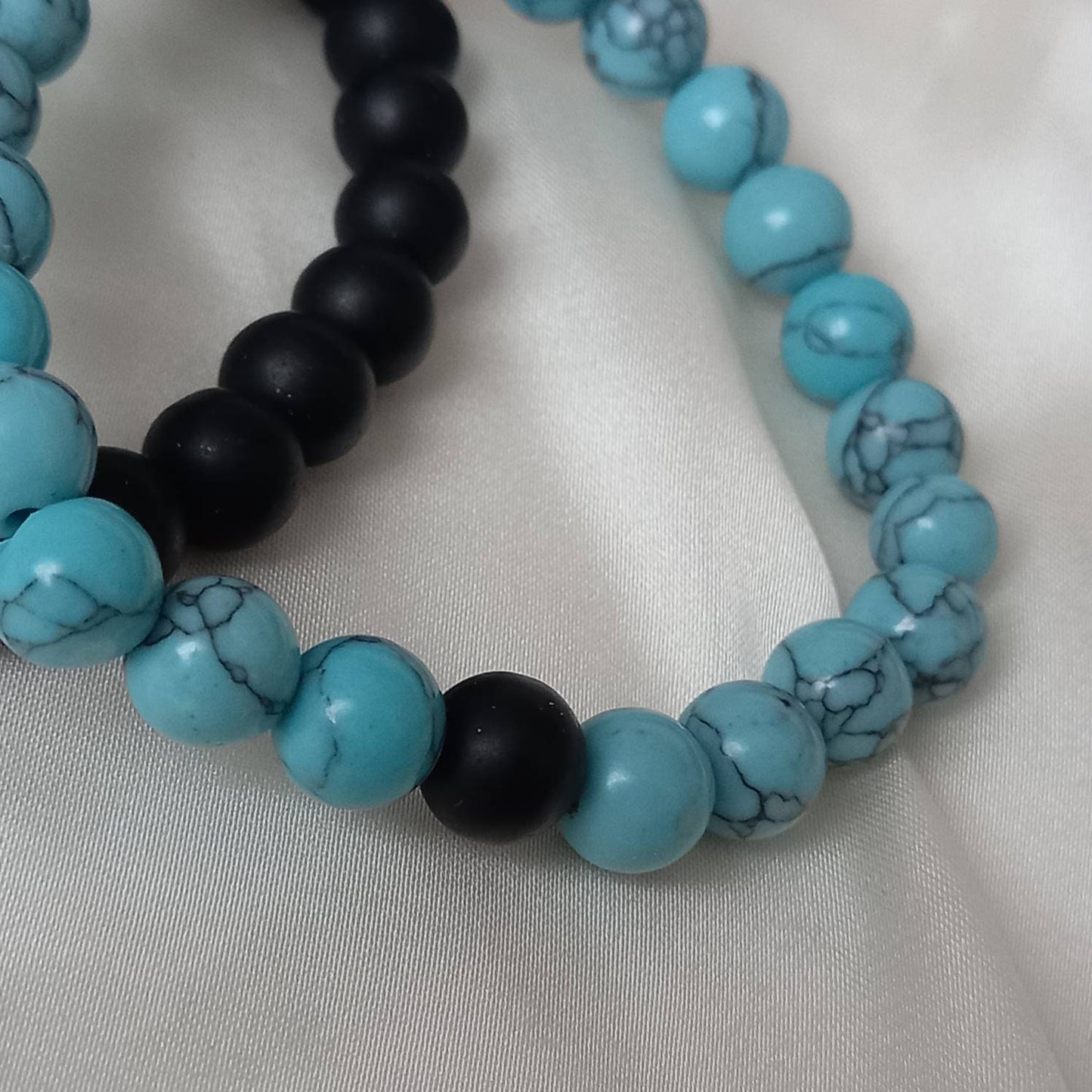 2 Matching Friendship Bead Bracelets - Bead Jewellery, Friendship Accessories, Bead Bracelets, Cute Bracelet, Black & Blue Jewellery