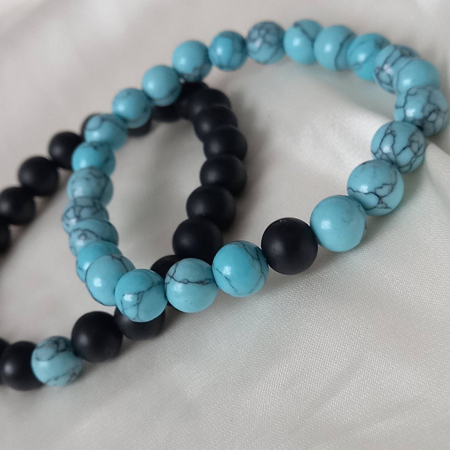 2 Matching Friendship Bead Bracelets - Bead Jewellery, Friendship Accessories, Bead Bracelets, Cute Bracelet, Black & Blue Jewellery