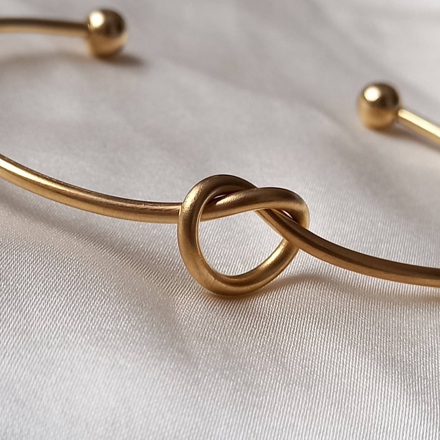 Gold Plated Knot Bangle Bracelet - Gold Jewellery, Accessories, Gold Bangle, Bangle Jewellery, Minimal Bangle Bracelet, Gift For Her, Modern