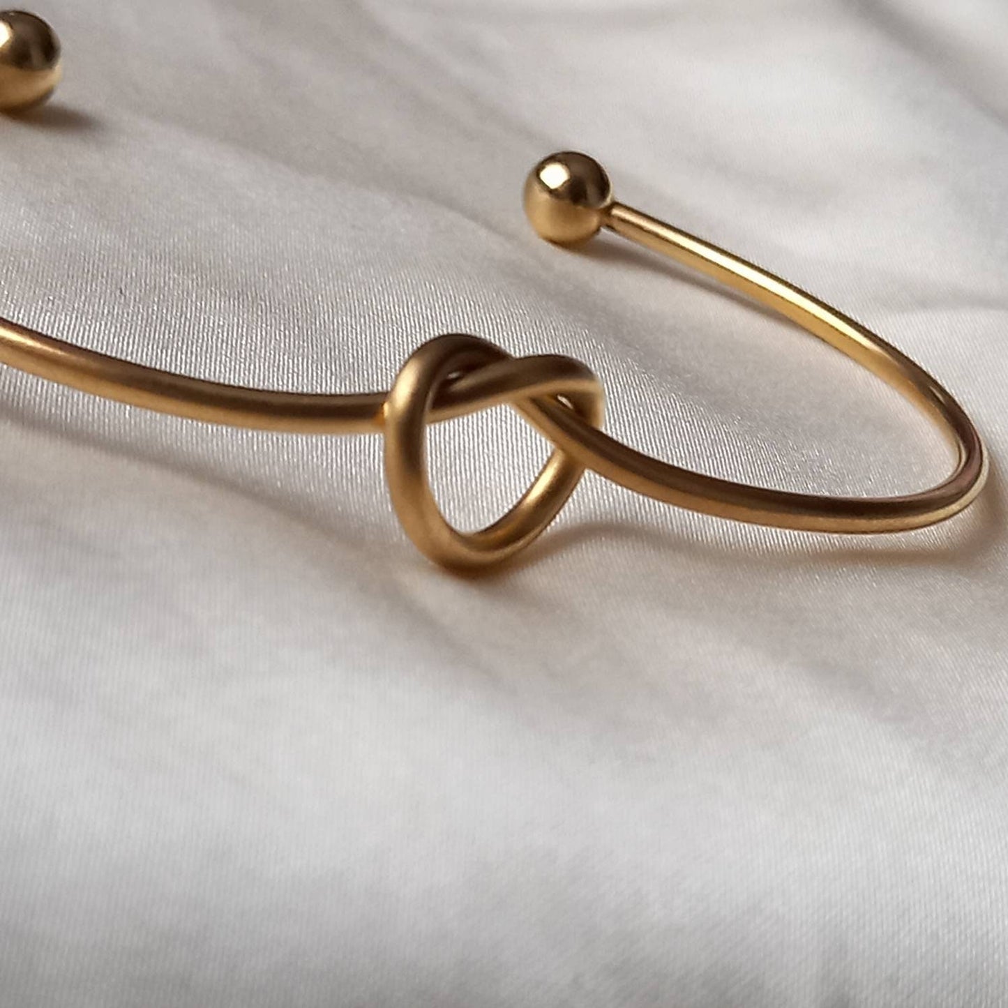Gold Plated Knot Bangle Bracelet - Gold Jewellery, Accessories, Gold Bangle, Bangle Jewellery, Minimal Bangle Bracelet, Gift For Her, Modern