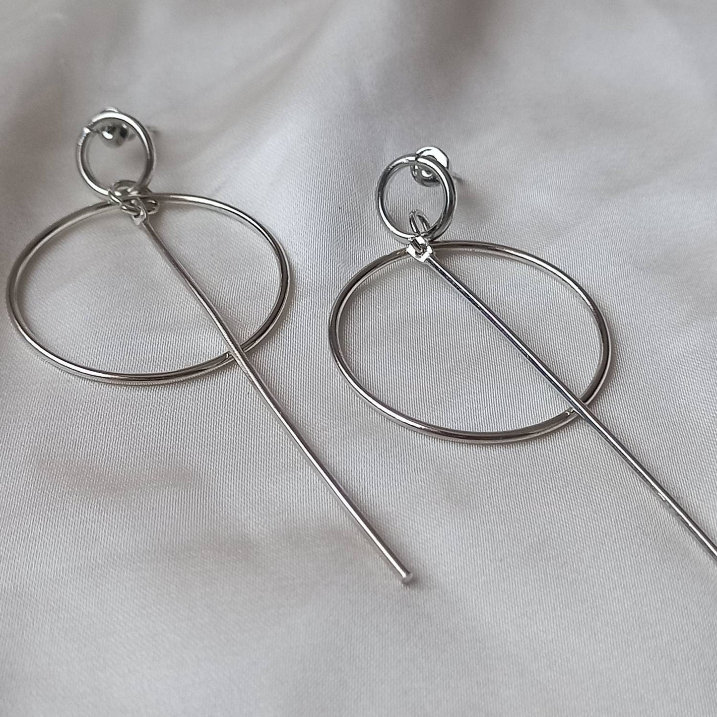 Silver Plated Drop Earrings - Abstract Earrings, Unique Earrings, Hanging Jewellery, Silver Accessories, Silver Jewellery, Silver Earrings