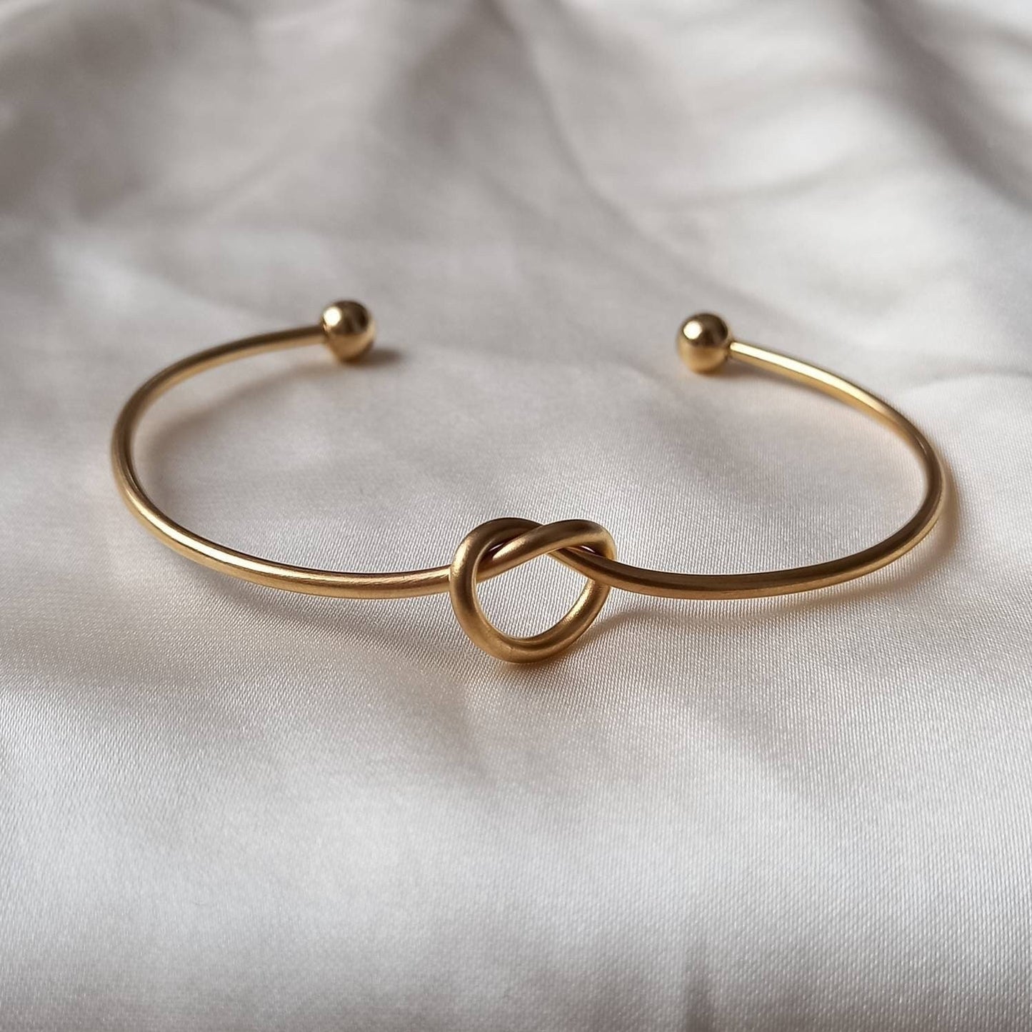 Gold Plated Knot Bangle Bracelet - Gold Jewellery, Accessories, Gold Bangle, Bangle Jewellery, Minimal Bangle Bracelet, Gift For Her, Modern