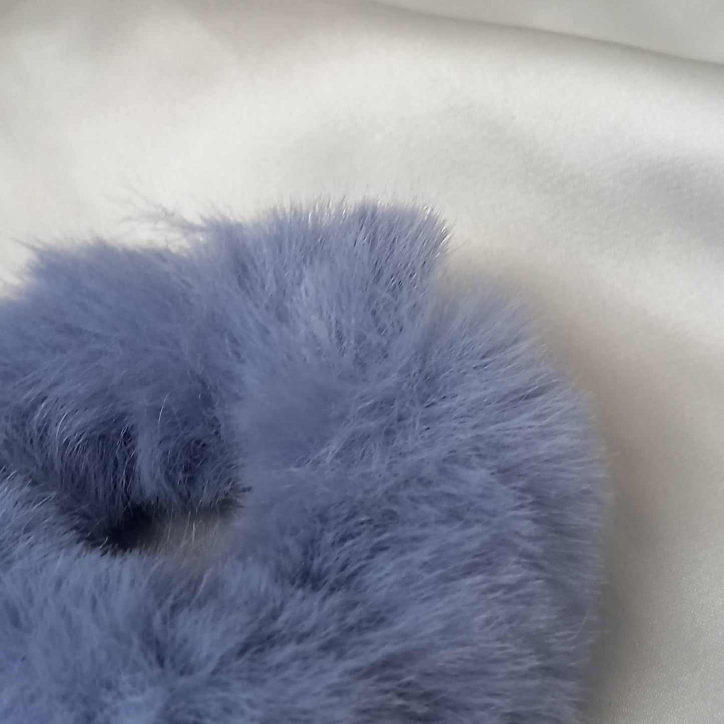 Baby Blue Fluffy Scrunchie - Hair Scrunchies, Baby Blue Scrunchies, Hair Bobbles, Blue Hair Accessories, Hair Accessories In The UK