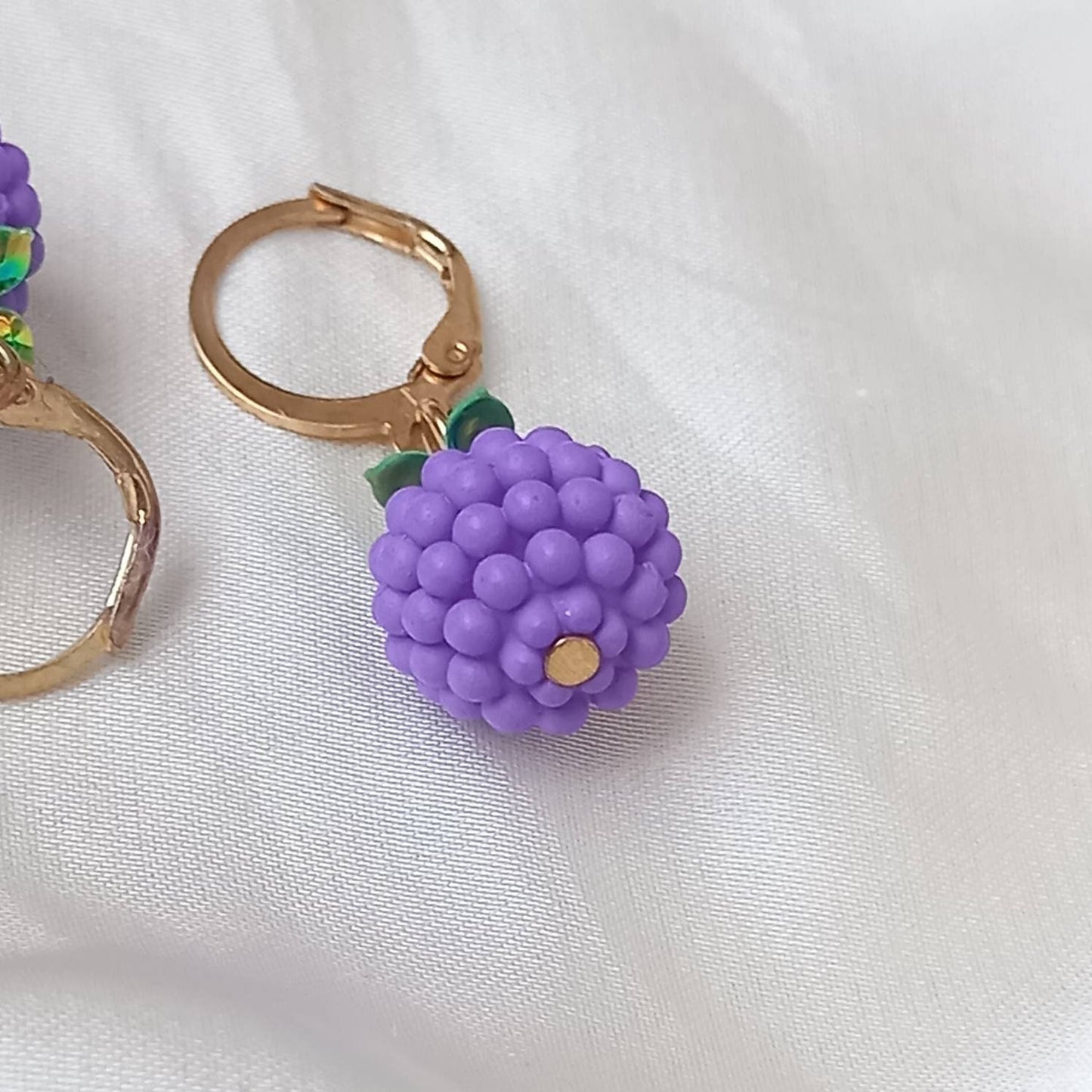 Purple Flower Drop Earrings - Purple Flower Earrings,Flower Jewlellery,Gold Earrings,Purple Jewellery,Earrings In the UK,Jewellery In The UK
