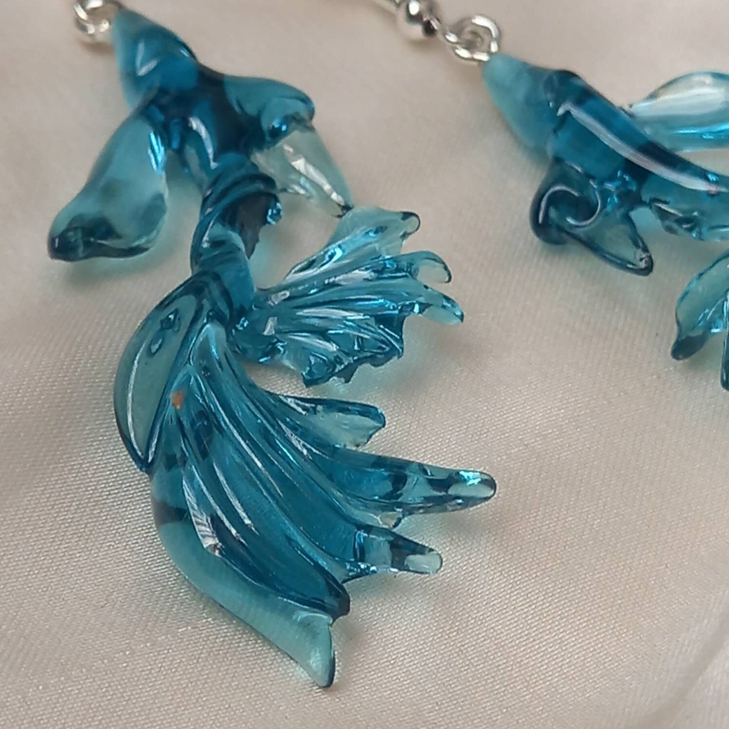 Blue Koi Fish Drop Earrings - Koi Earrings, Blue Drop Earrings, Blue Jewellery, Koi Fish Jewellery, Novelty, Funky Jewellery,Dangle Earrings