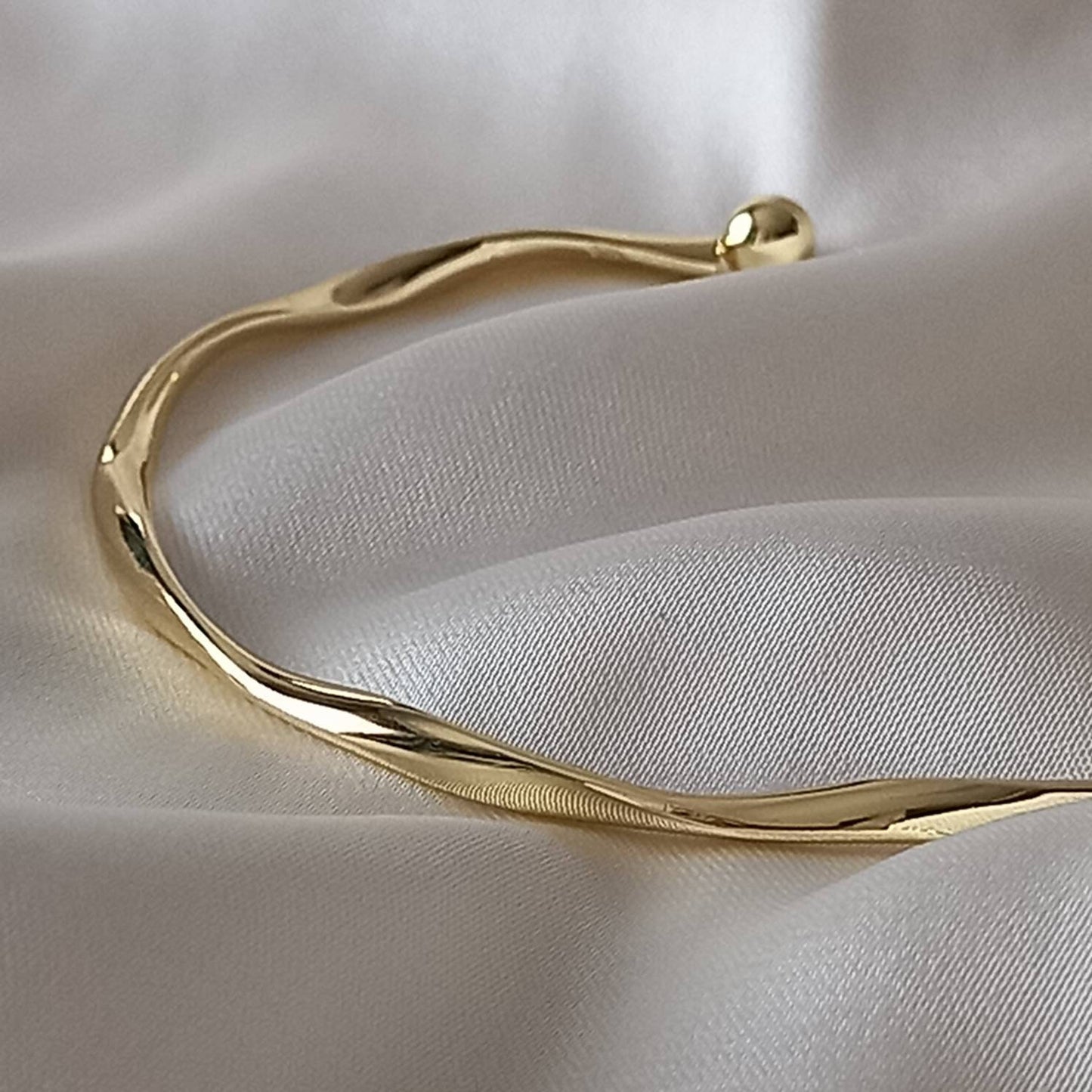 Gold Plated Bangle Bracelet - Gold Jewellery, Accessories, Gold Bangle, Bangle Jewellery,Minimal Bangle Bracelet,Gift For Her,Modern Jewelry