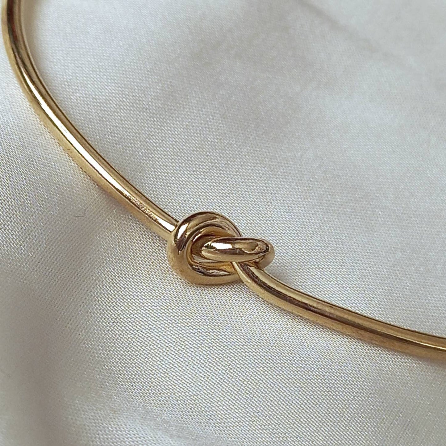 Gold Plated Knot Bangle Bracelet - Gold Jewellery, Accessories, Gold Bangle, Bangle Jewellery, Minimal Bangle Bracelet, Gift For Her, Modern