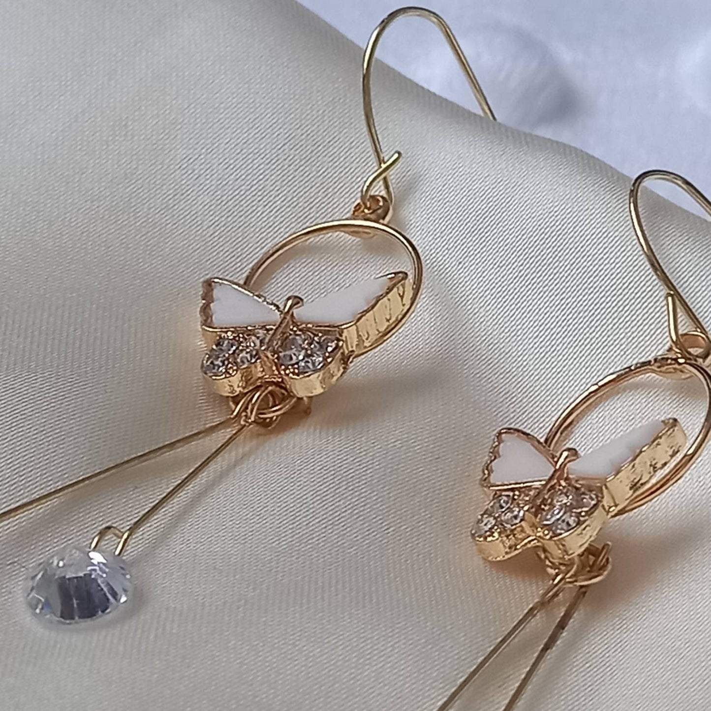 Gold Butterfly Drop Earrings - Lightweight Drop Earrings, Butterfly Earrings, Cute Earrings,Gold Earrings In The UK,Gold Butterfly Jewellery
