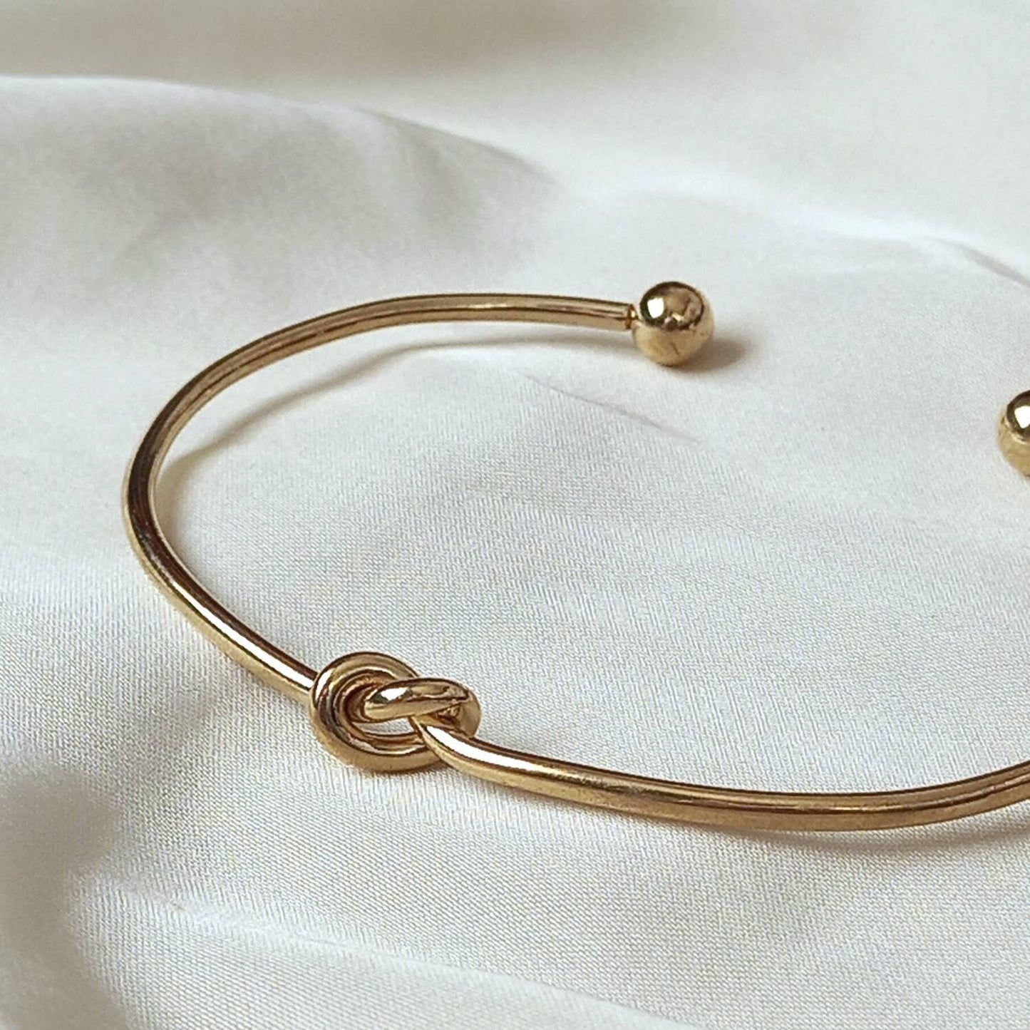 Gold Plated Knot Bangle Bracelet - Gold Jewellery, Accessories, Gold Bangle, Bangle Jewellery, Minimal Bangle Bracelet, Gift For Her, Modern