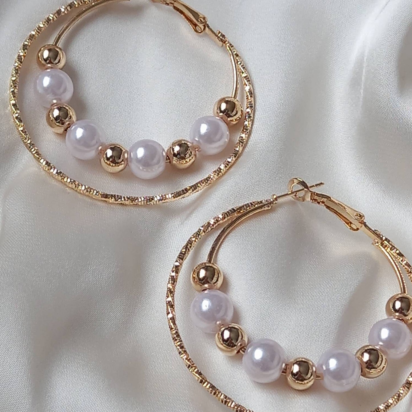 Faux Pearl Hoop Earrings - Pearl Jewellery, Pearl Earrings, Gold Bead Earrings, Hoop Earrings In The UK, Cute Earrings, Pearl Jewellery