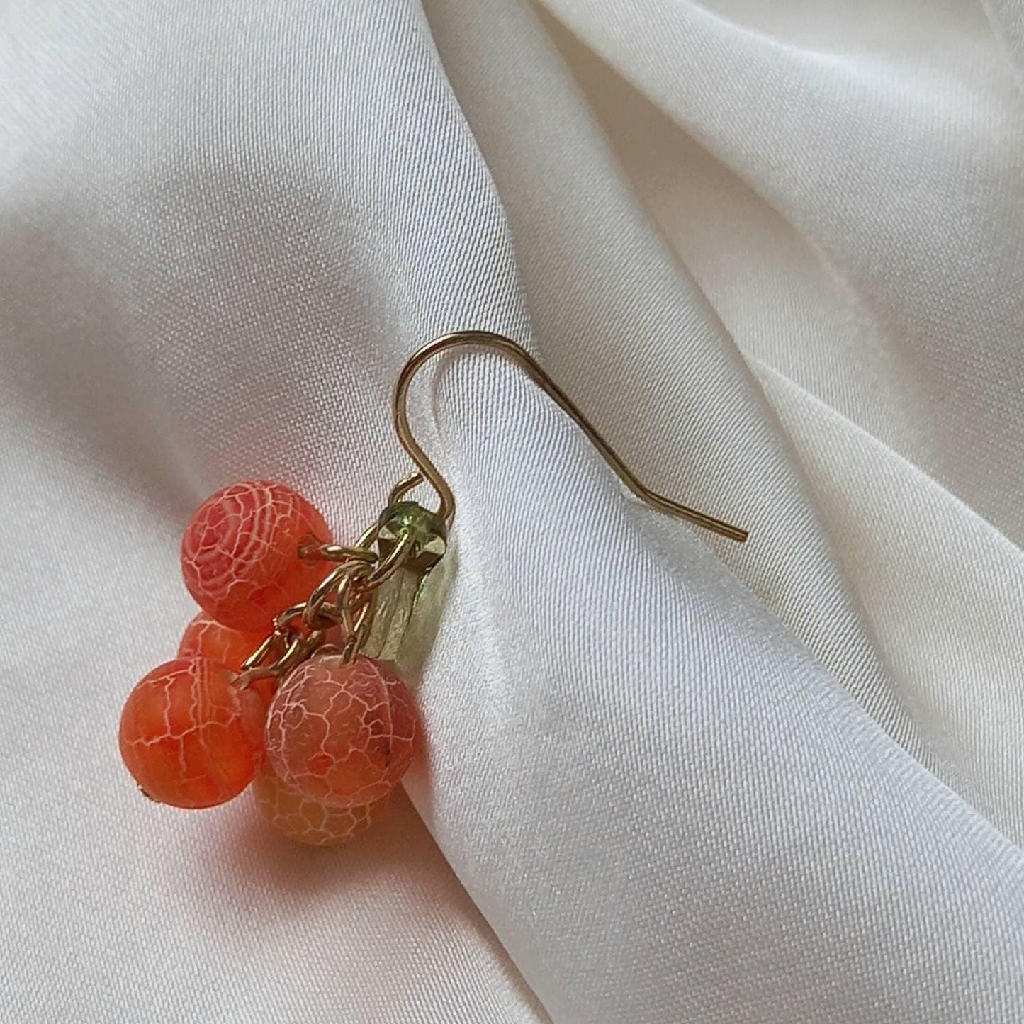 Orange Bead Drop Earrings - Bead Earrings, Bead Jewellery, Hanging Jewellery, Orange Accessories, Orange Earrings, Orange Jewellery,Oranges