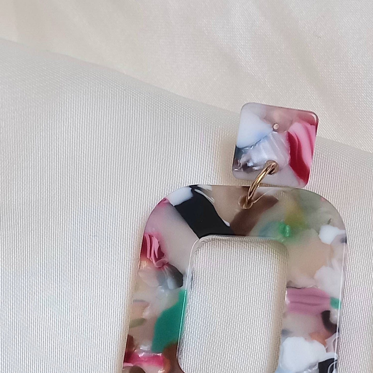 Multicoloured Resin Drop Earrings - Resin Jewellery,Colourful Earrings,Resin Earrings In The UK,Jewellery In The UK,Oval Earrings,Speckled