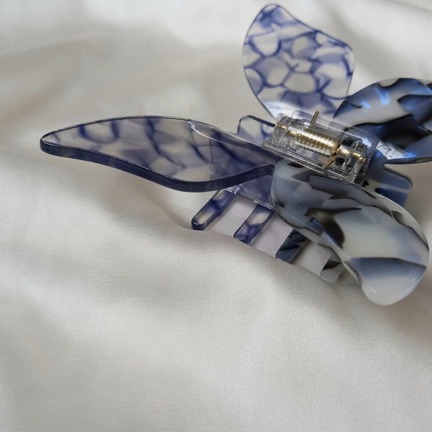 Large Butterfly Hair Clamp- Hair Clip, Blue Hair Accessories, Black Hair Claw, Funky Hair Clip, Blue Hair Clips In The UK, Butterflies
