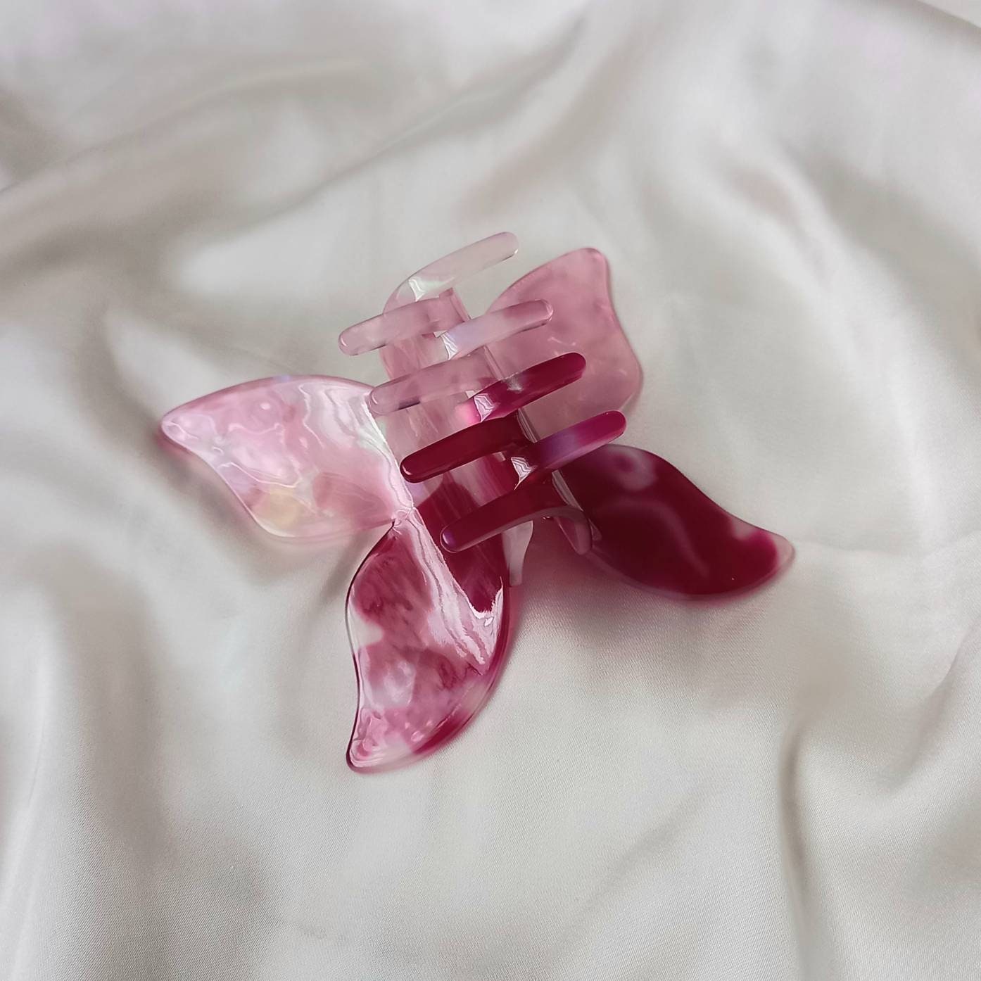 Large Butterfly Hair Clamp- Hair Clip, Pink Hair Accessories, Pink Hair Claw, Funky Hair Clip, Pink Hair Clips In The UK, Butterflies